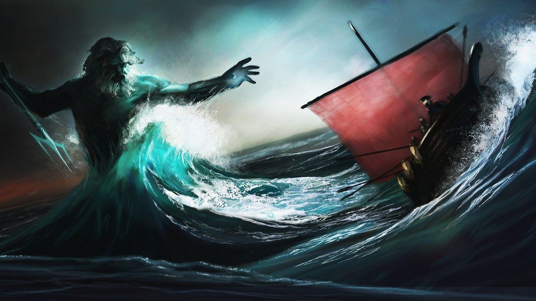 1869x1050 Poseidon Wallpaper. Poseidon Wallpaper, Zeus Poseidon Wallpaper and Sauroposeidon vs Brachiosaurus Wallpaper