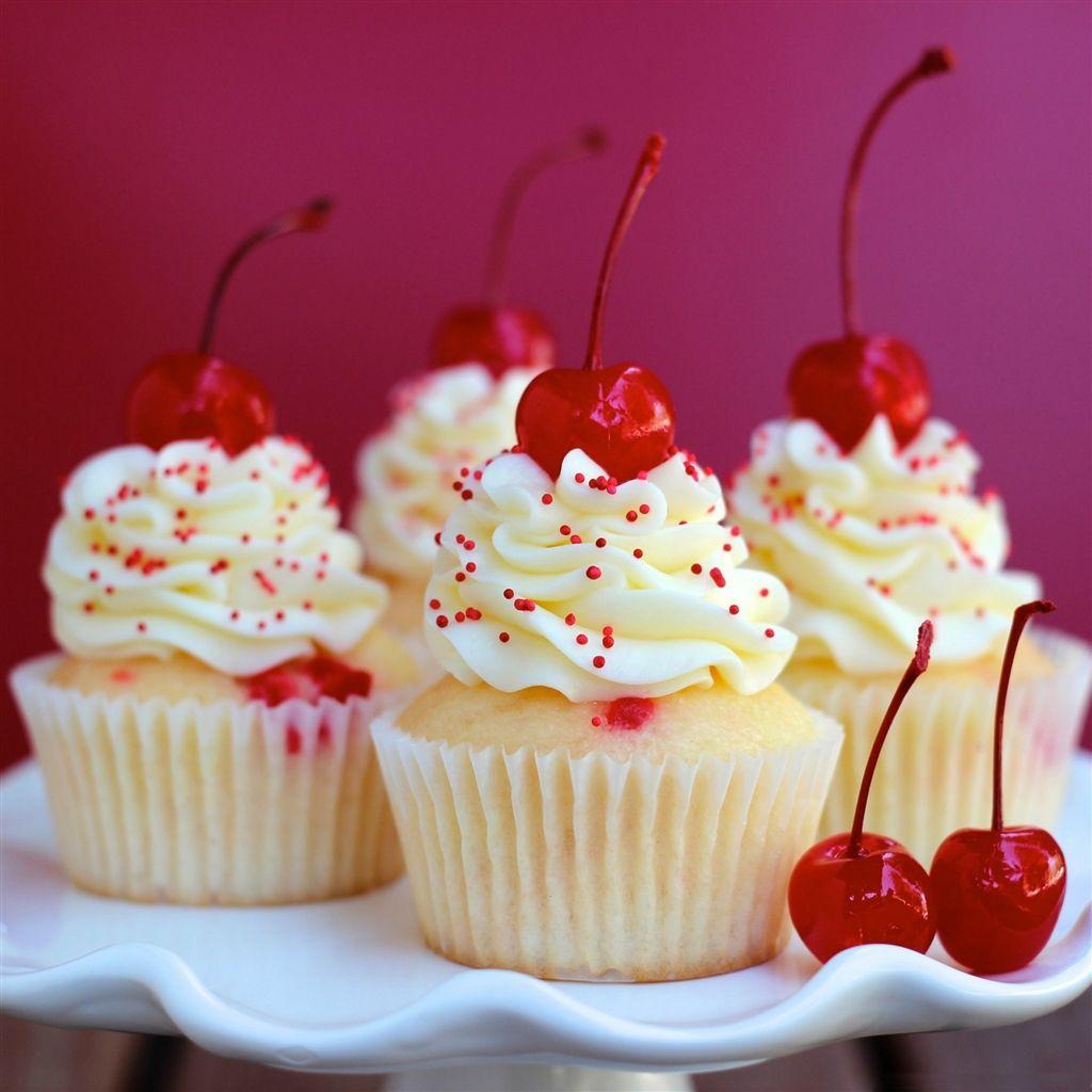 1024x1024 Almond cherry cupcakes iPad Air Wallpaper Free Download