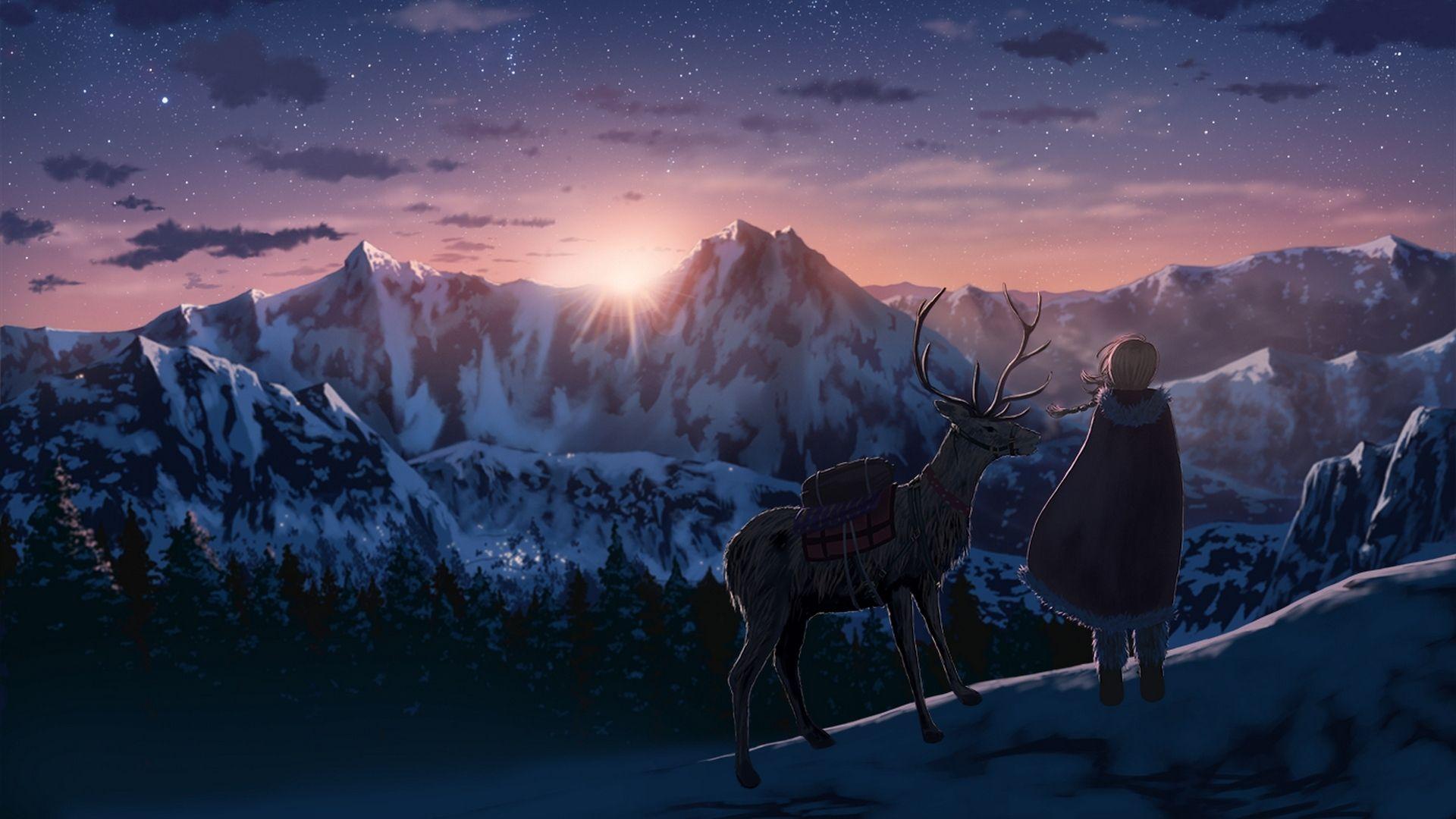 1920x1080 Download 1920x1080 HD Wallpaper sunset mountain cloud wanderer, Desktop Background HD