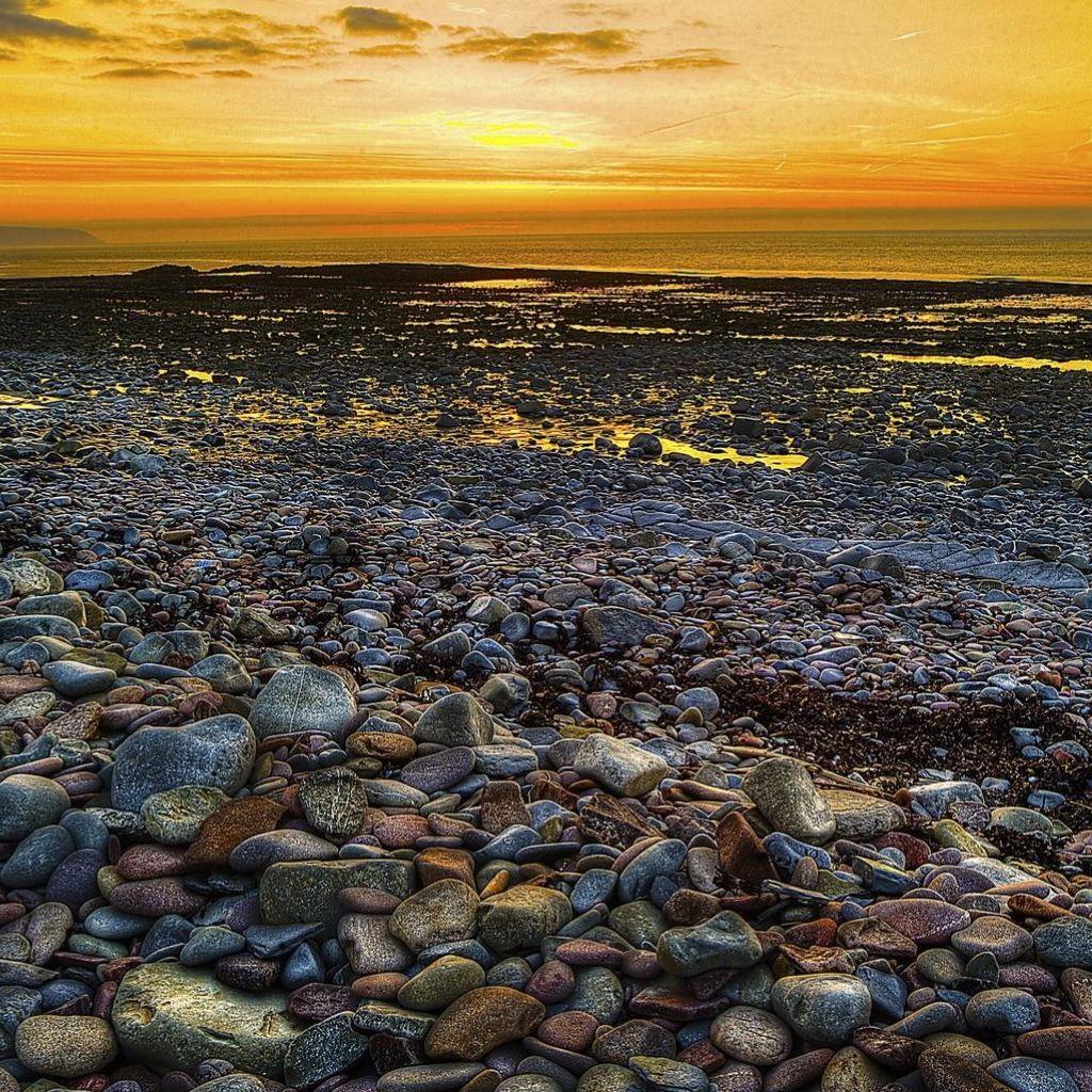 1024x1024 Fantastic Stone Beach iPad Wallpaper Free Download