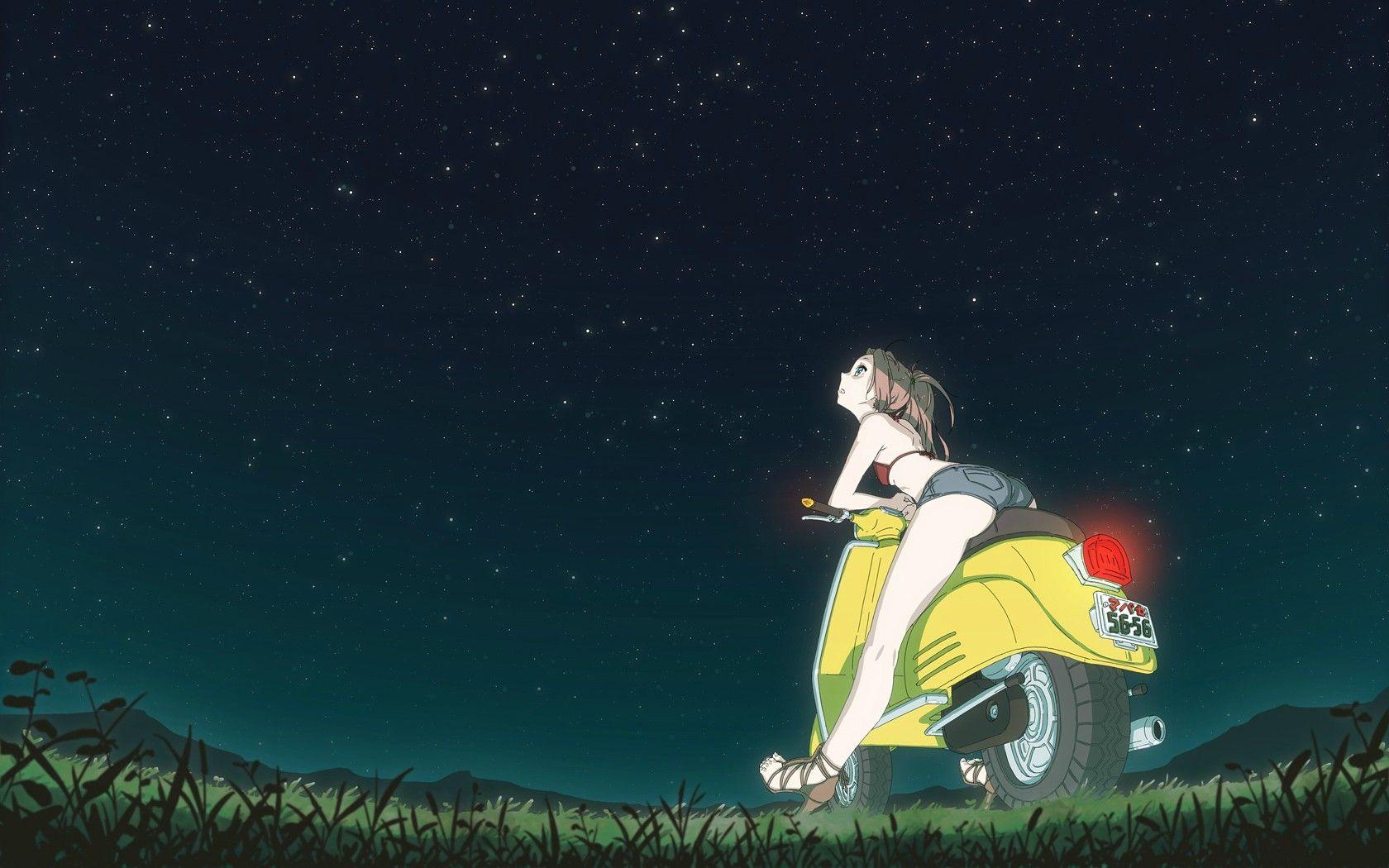 1680x1050 Anime girl looking at stars [Could I get the name of the author?]
