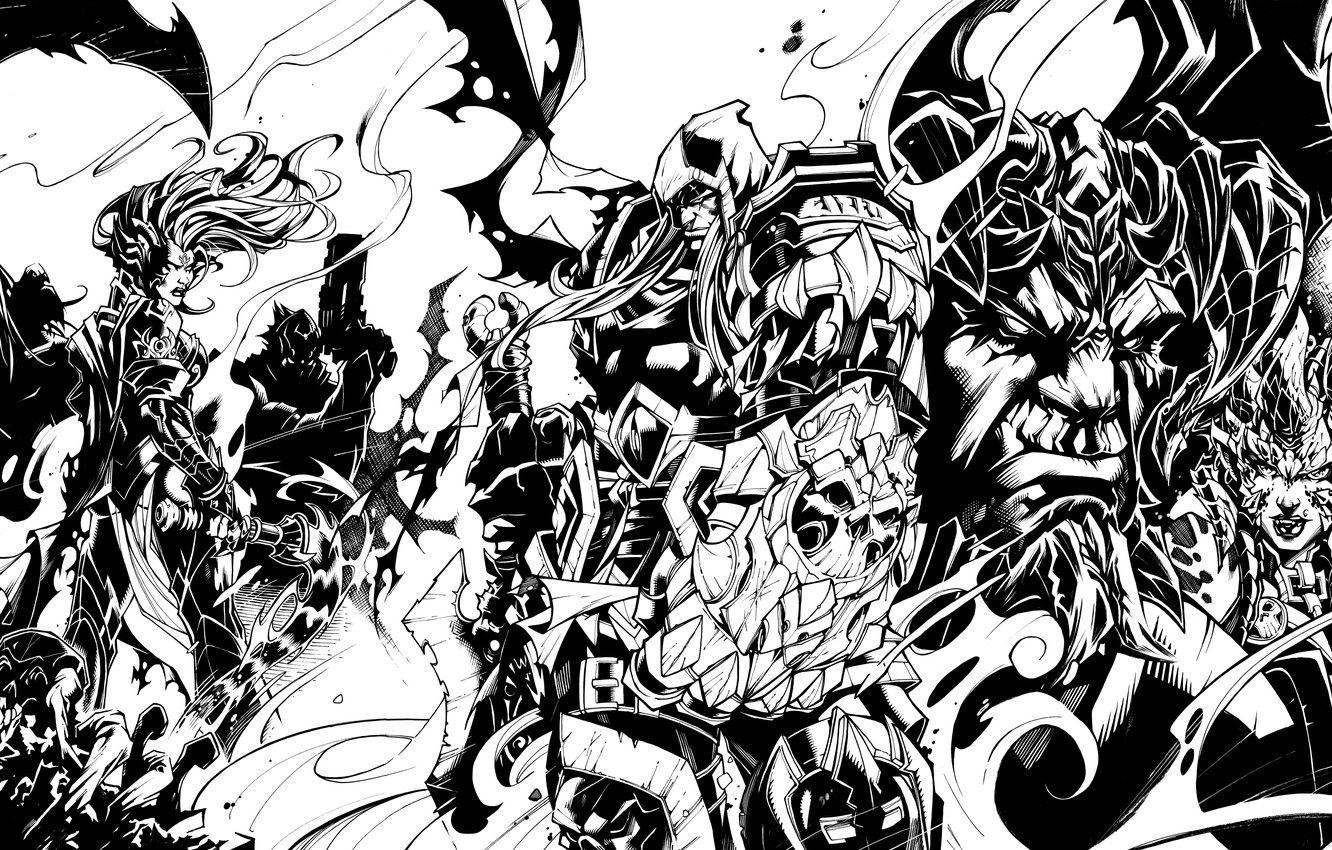 1332x850 Wallpaper death, war, rage, war, darksiders, death, fury, the horsemen of the Apocalypse, the Nephilim, strife, discord image for desktop, section игры