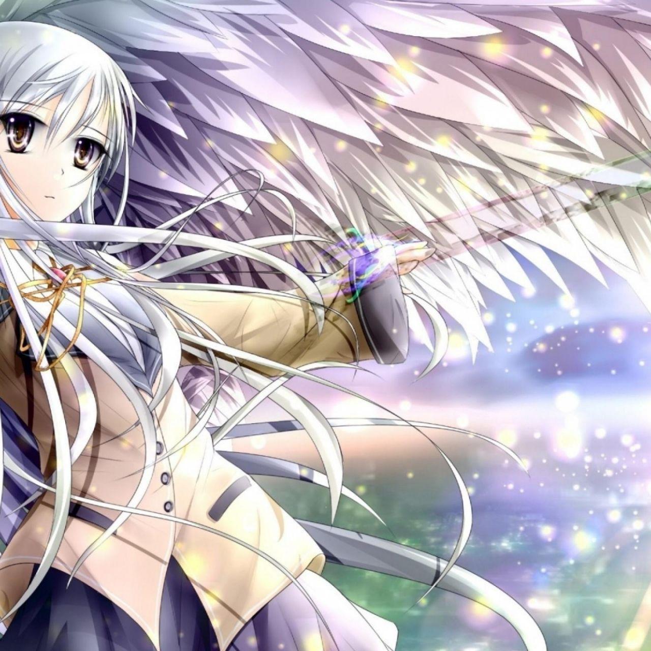 1280x1280 Download anime, Angel Beats Apple iPad wallpaper 1280x1280