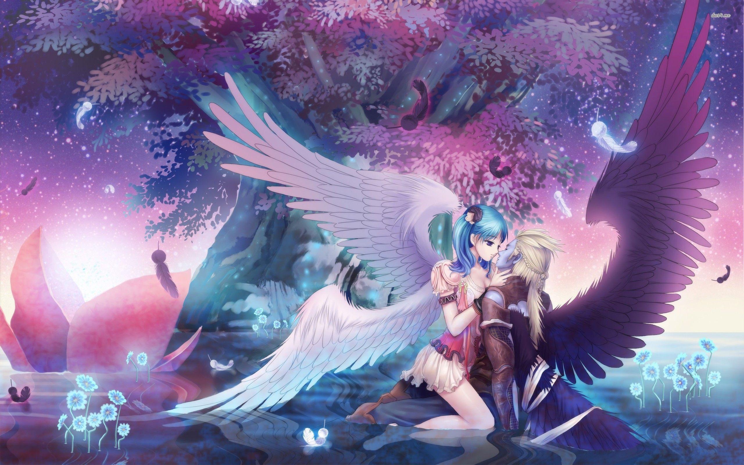 anime angel demon wallpaper