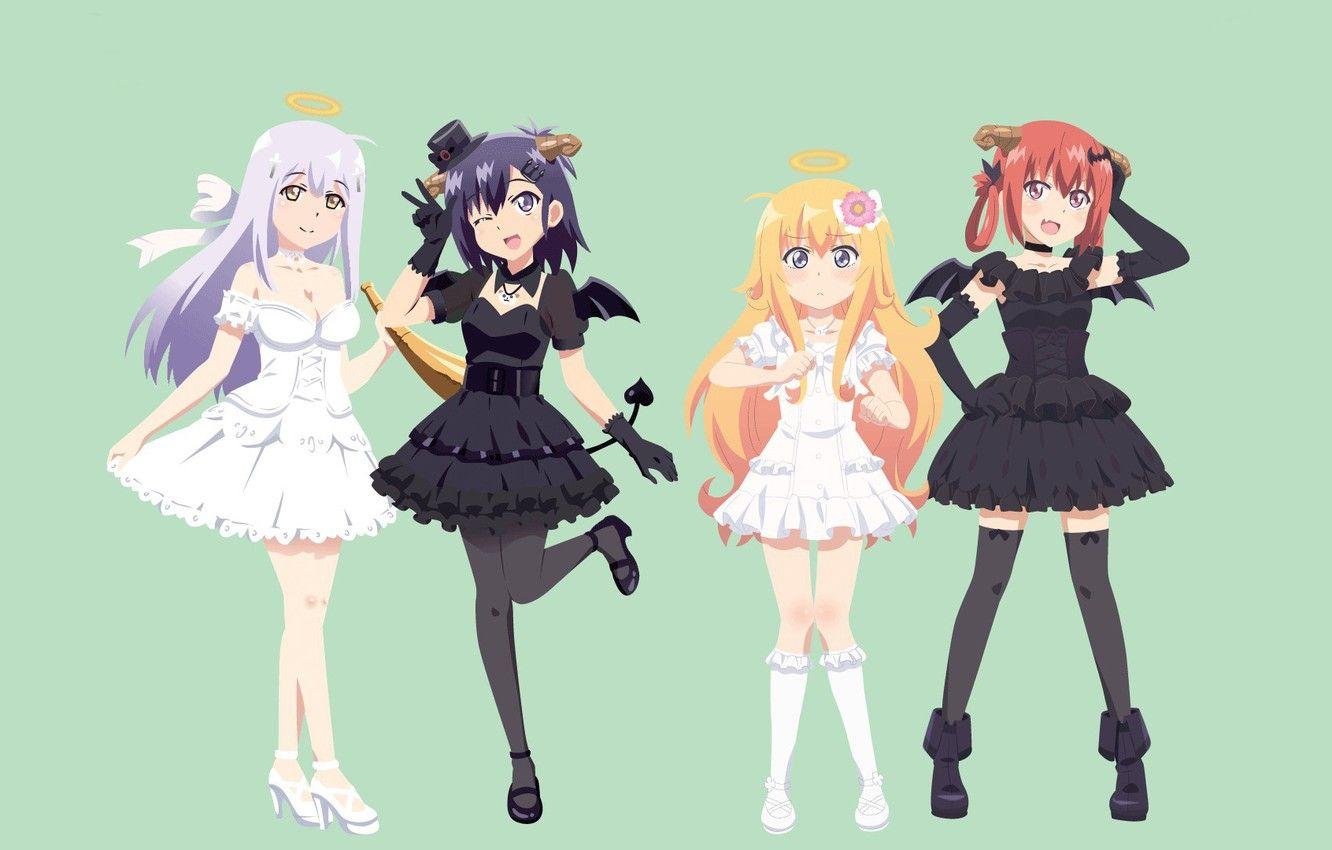 1332x850 Wallpaper kawaii, demon, girl, devil, dress, anime, pretty, angel, bat, manga, sugoi, bishojo, seifuku, lolita, loli, oni image for desktop, section сёдзё