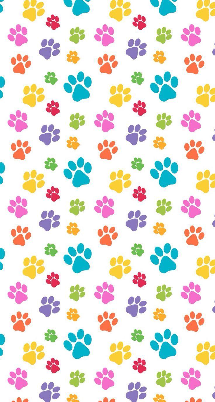 736x1377 pets Paws print pattern colorful cute design wallpaper iphone cell phone backgro::Click her. Patrones de impresión, Modelo de papel, Ideas de fondos de pantalla