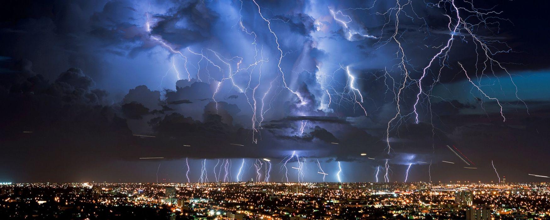 1750x700 Multi Monitor Dual Screen Widescreen Wallpaper Screen Wallpaper Lightning HD Wallpaper