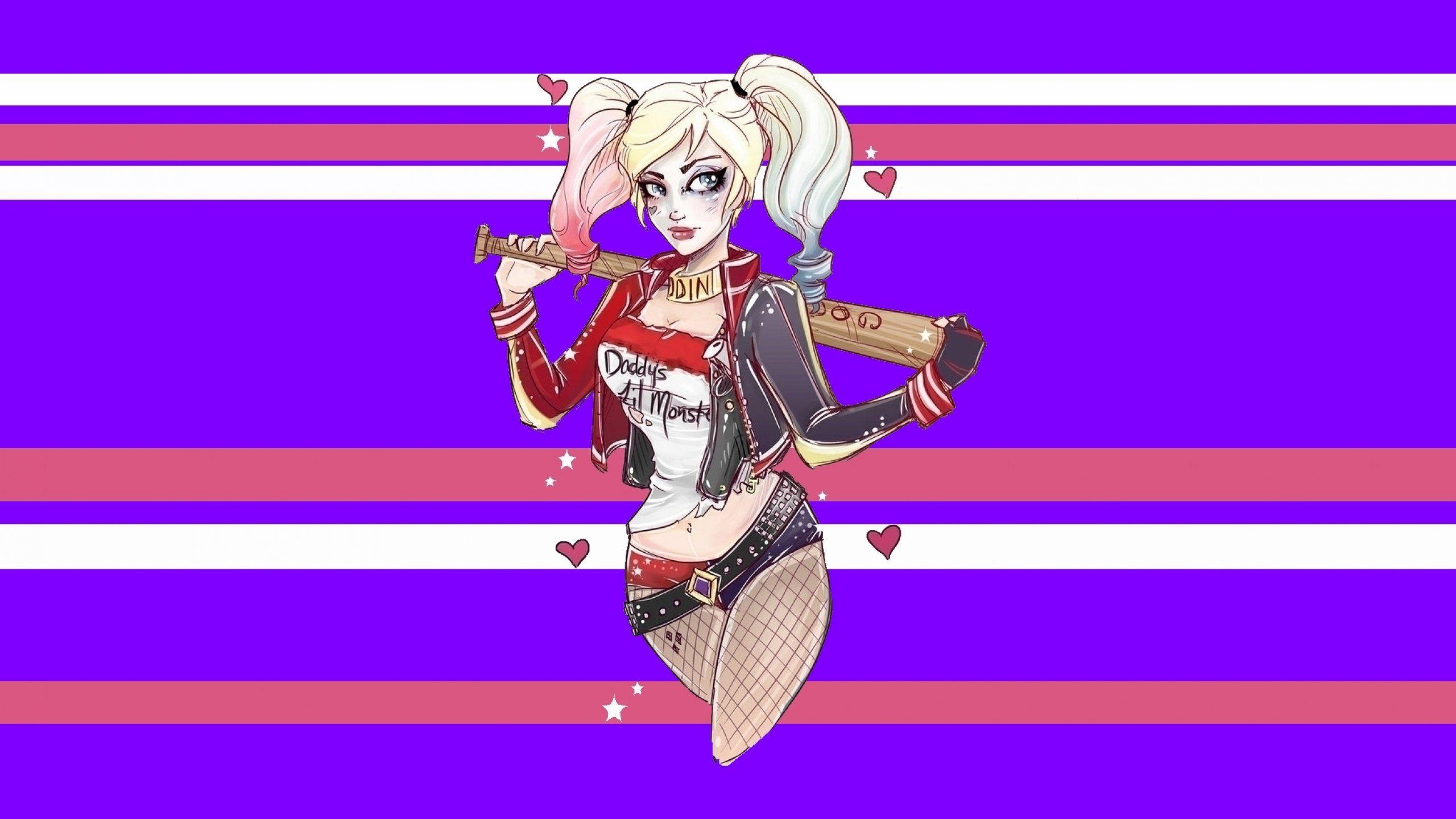 2560x1440 DC COMICS Superhero Hero Warrior D C Comics Harley Quinn D Wallpaperx1440