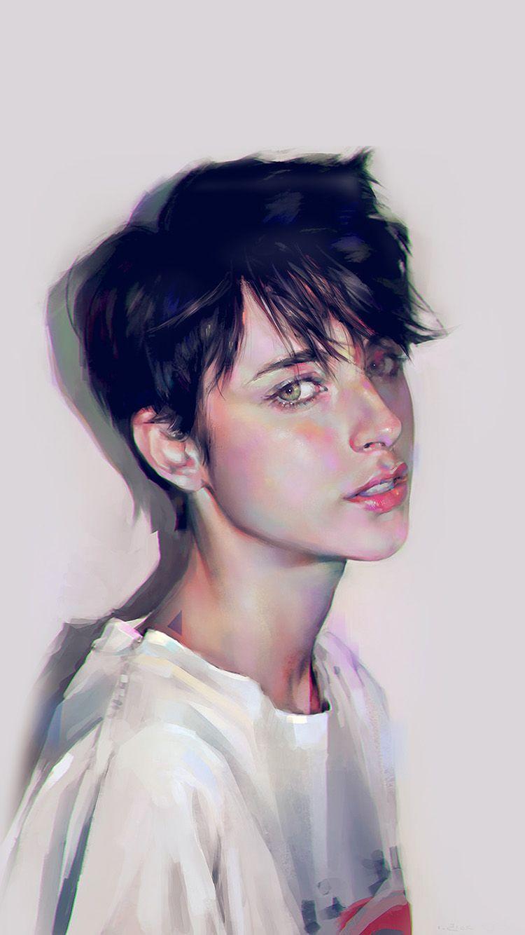 750x1334 iPhone X wallpaper. yanjun cheng girl sporty illustration art color