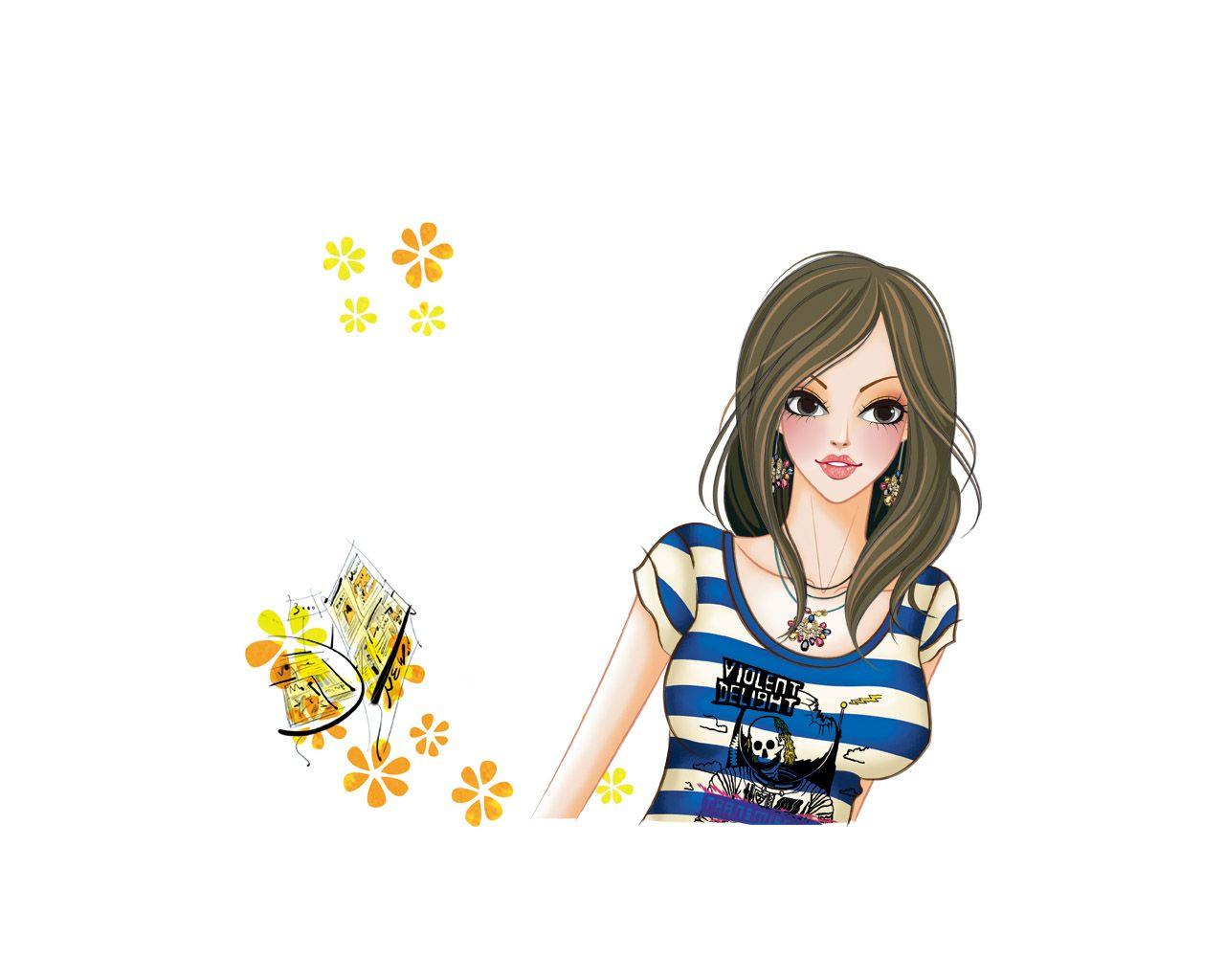 1280x1024 Girls Drawings Wallpaper Girls Wallpaper