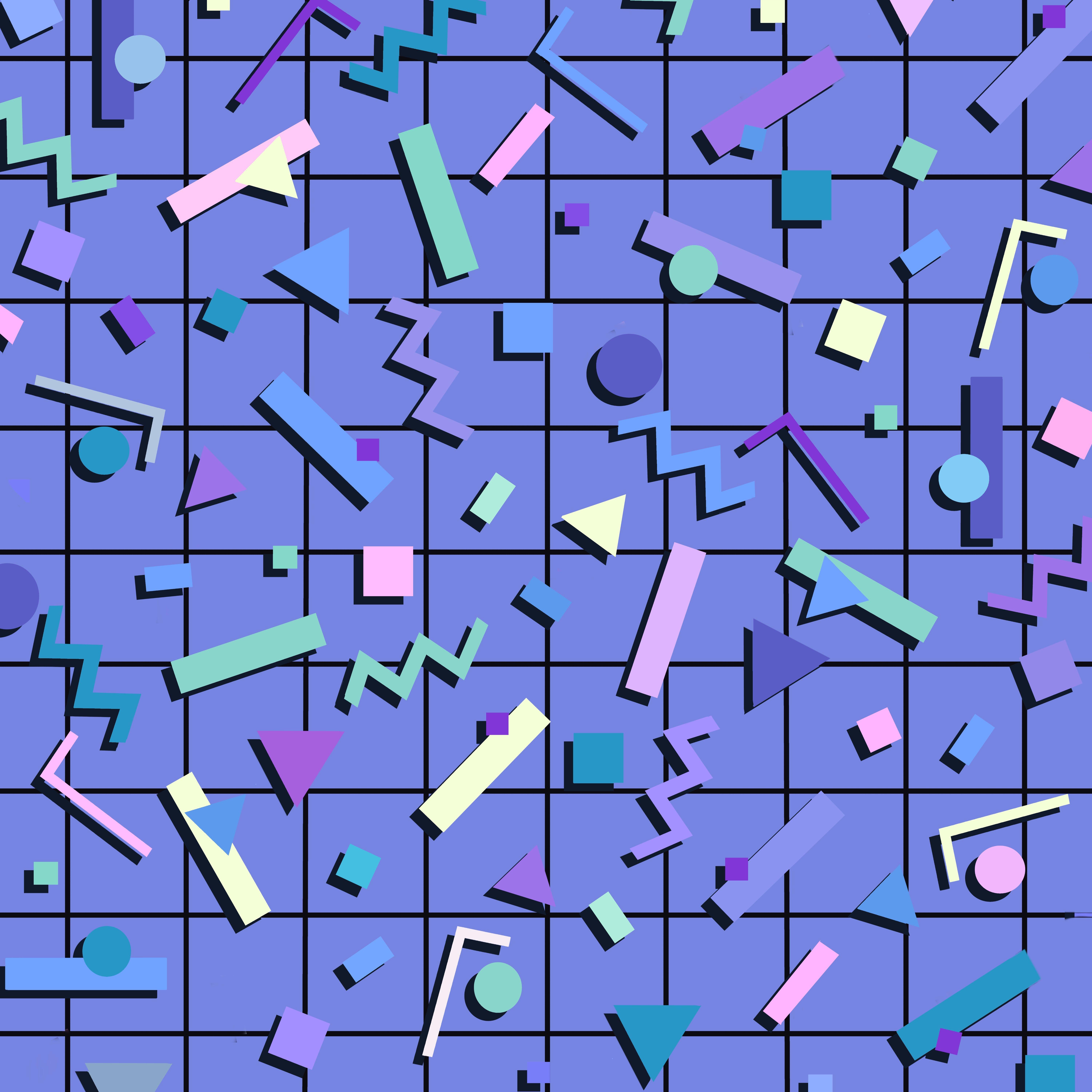 6000x6000 80s inpired pattern by Yoko Honda. Find more background inside the app!. Memphis design, Retro background, 90s pattern