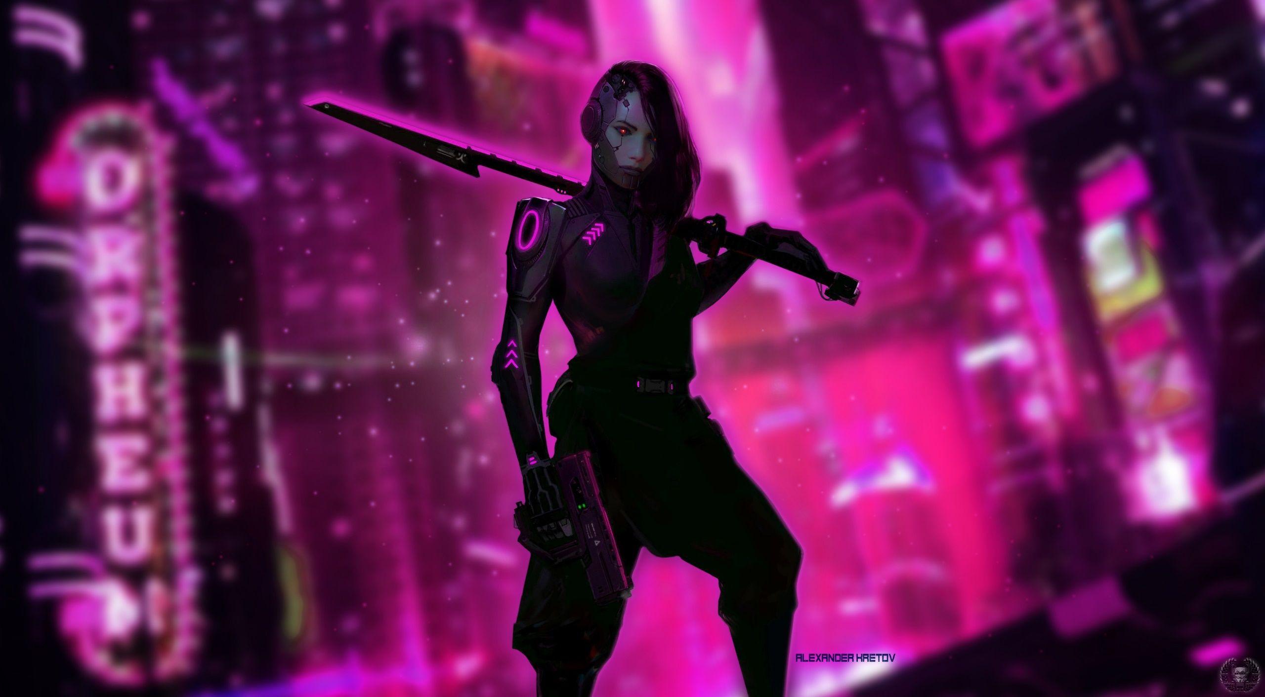 2560x1412 Cyberpunk Girl Digital Art, HD Artist, 4k Wallpaper, Image, Background, Photo and Picture