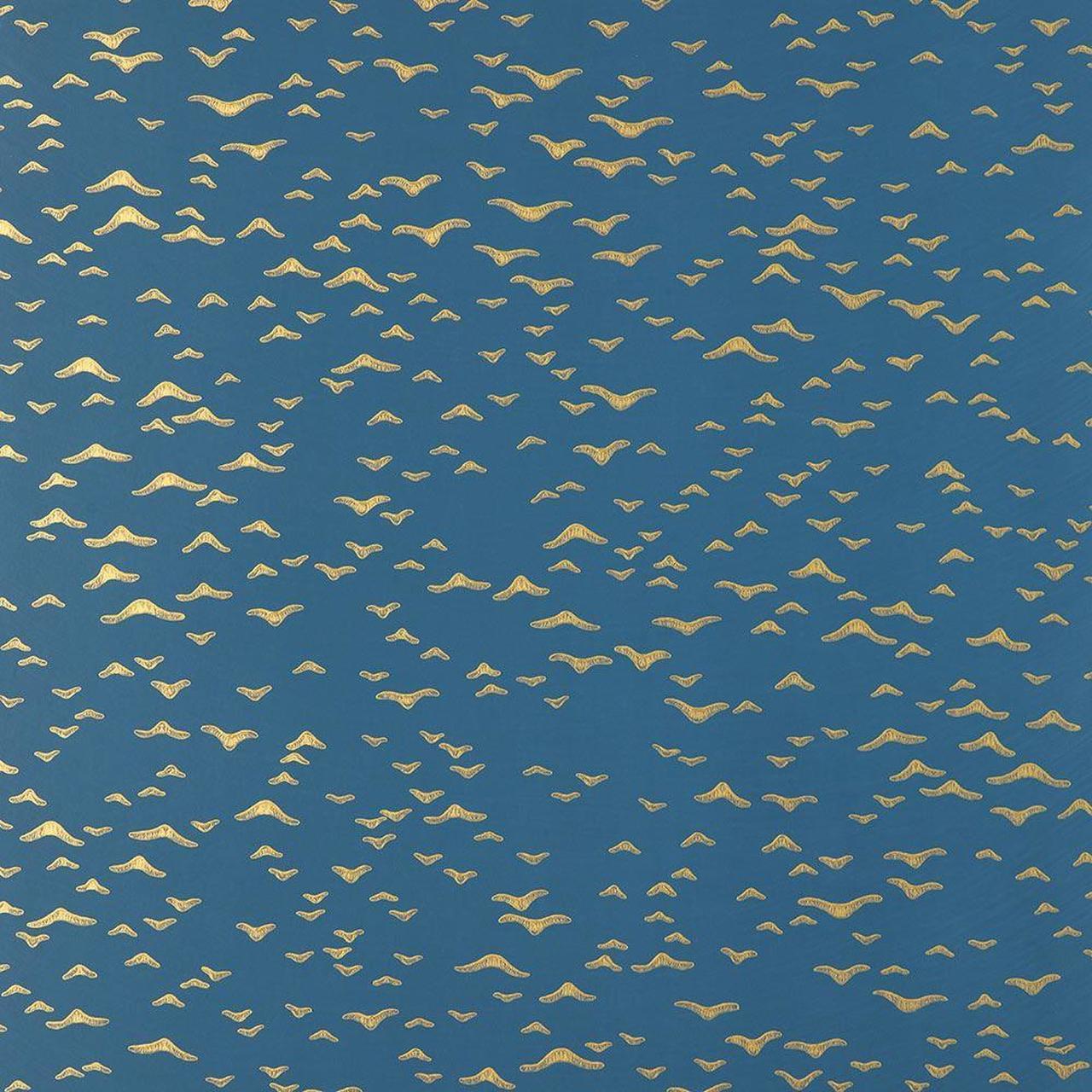 1280x1280 Farrow & Ball Yukutori Wallpaper BP 4307 Navy Blue / Gold