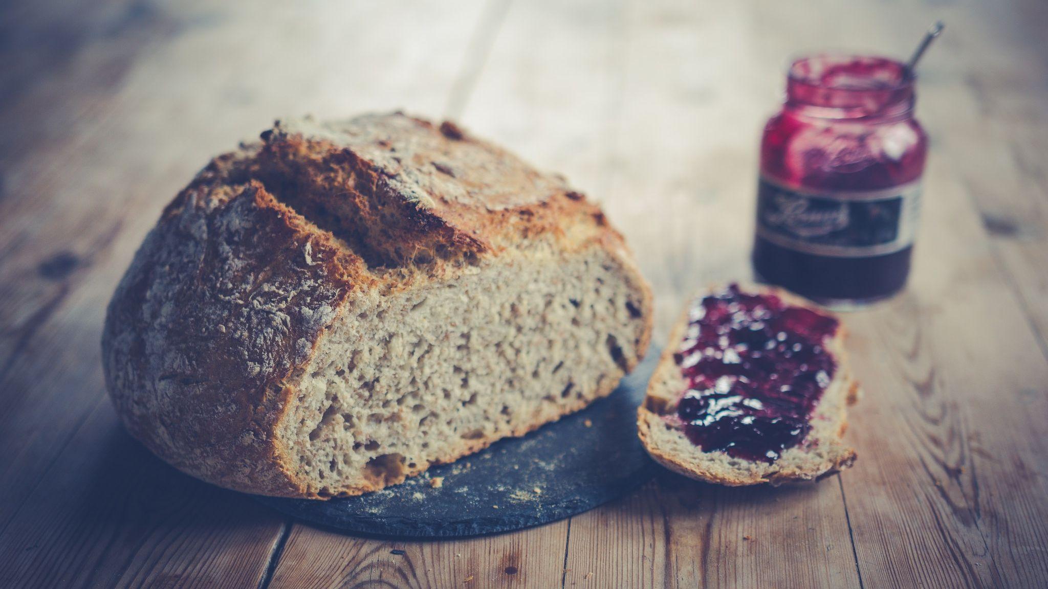 2048x1152 Desktop Wallpaper Bread, Jam, Breakfast, Food, HD Image, Picture, Background, F7kxzx
