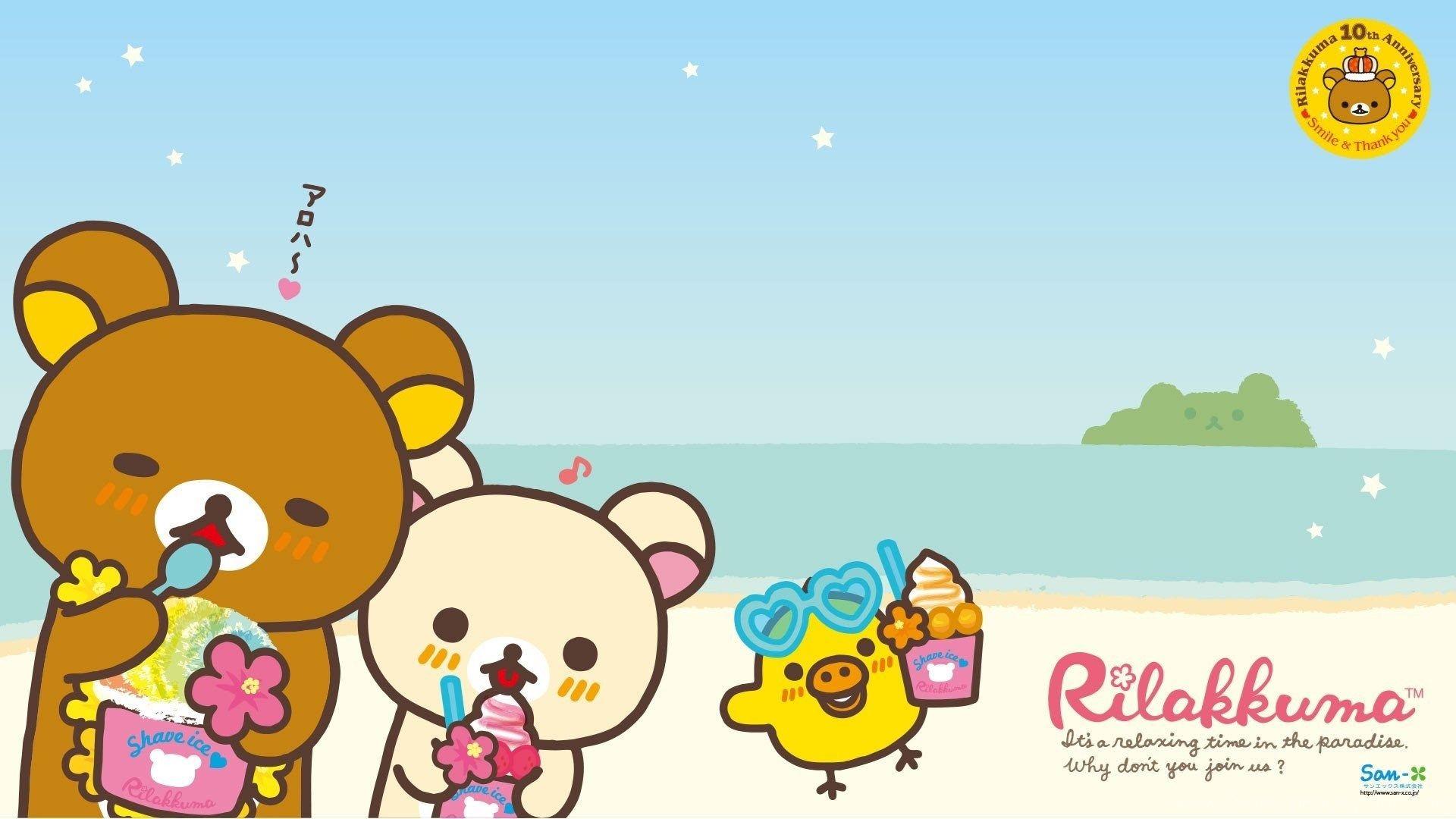 1920x1080 Beach Rilakkuma Wallpaper Desktop Background