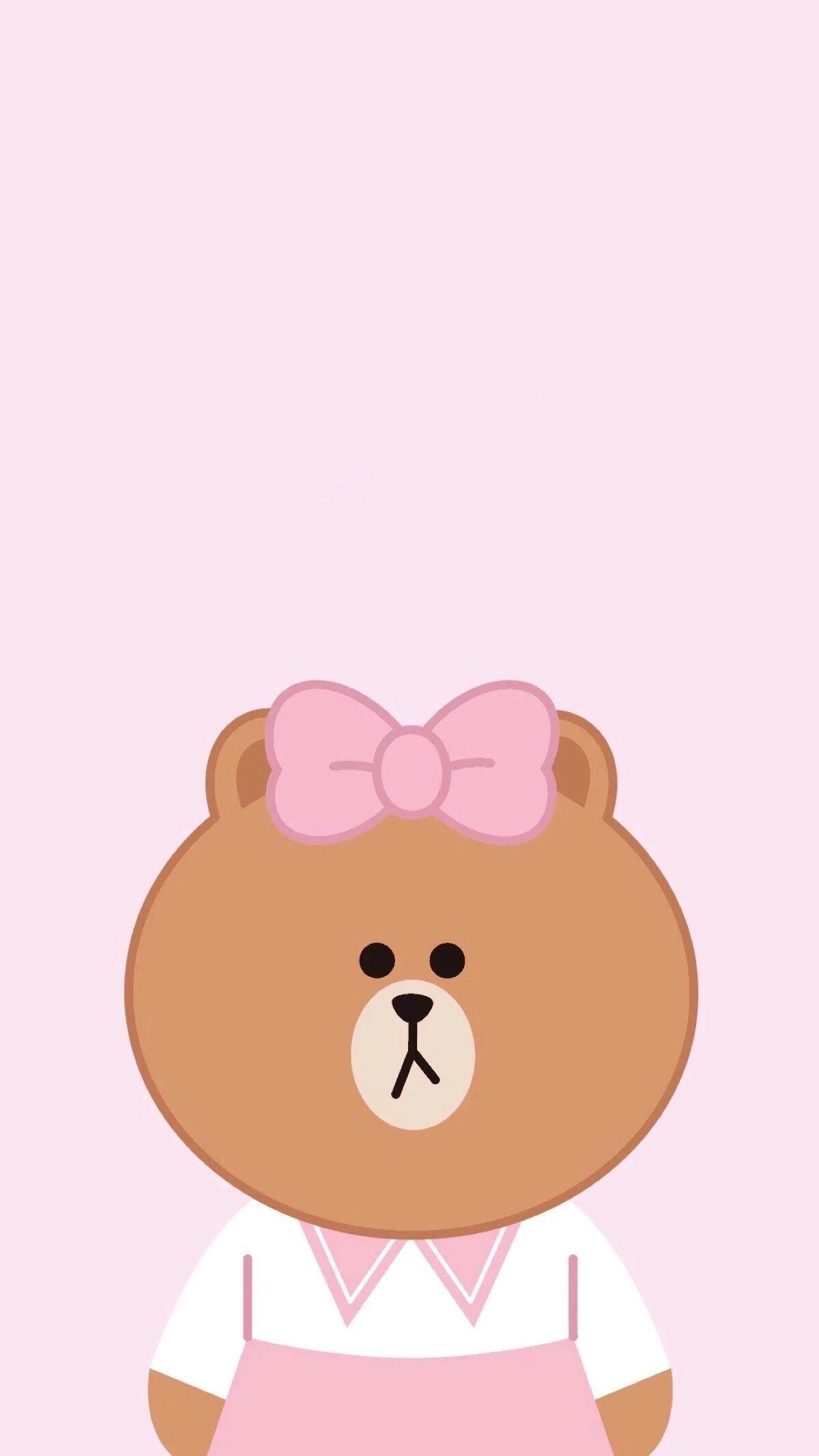 1200x2133 iPhone Line Friends Brown Wallpaper