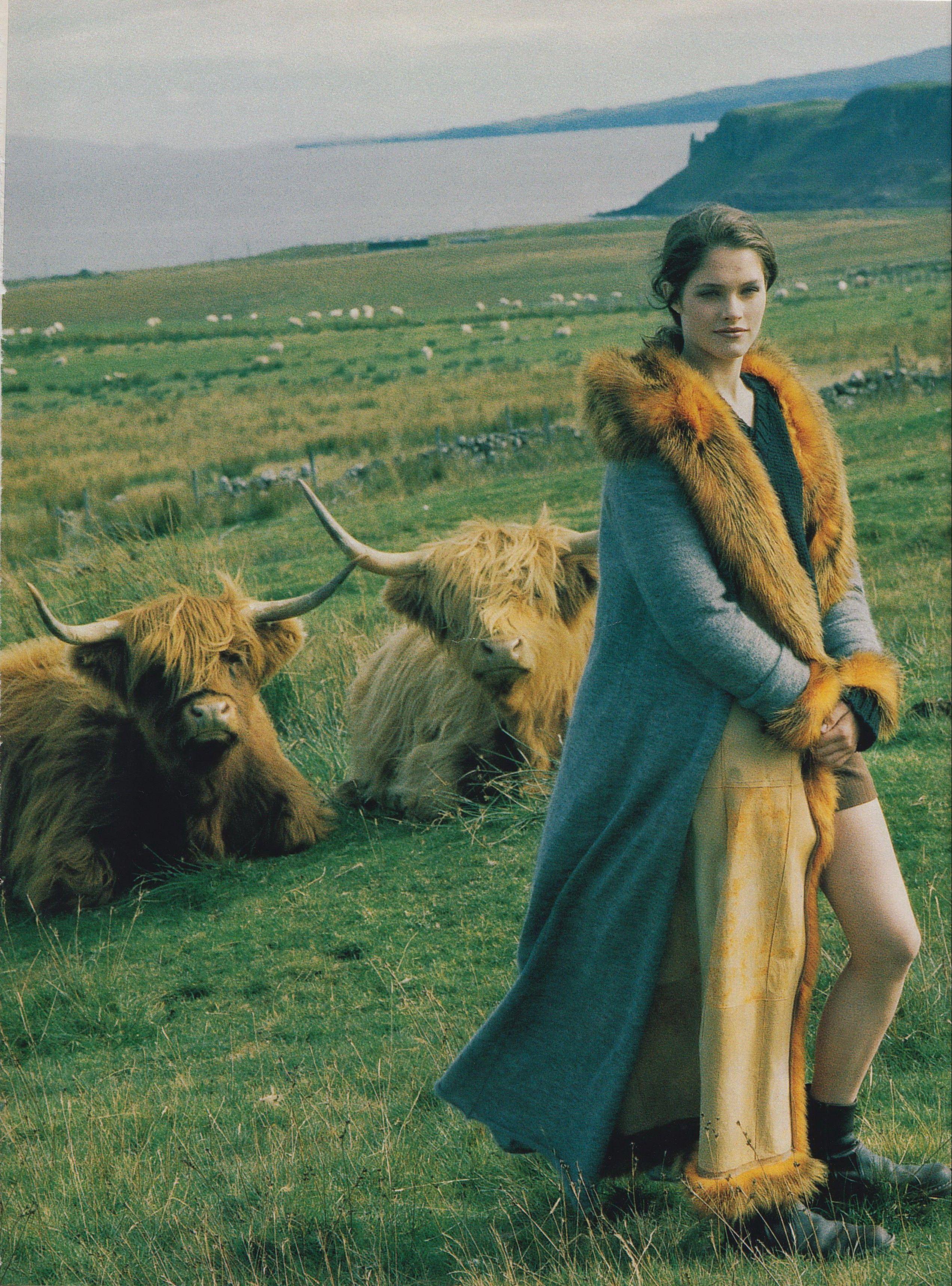 2545x3438 women, Vintage, Women Outdoors, Field, Animals, Cows, Nature, Landscape, Highland Cows Wallpaper HD / Desktop and Mobile Background