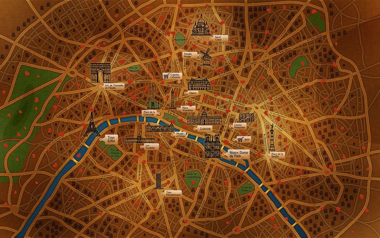 1280x804 Paris Map wallpaper. Paris Map