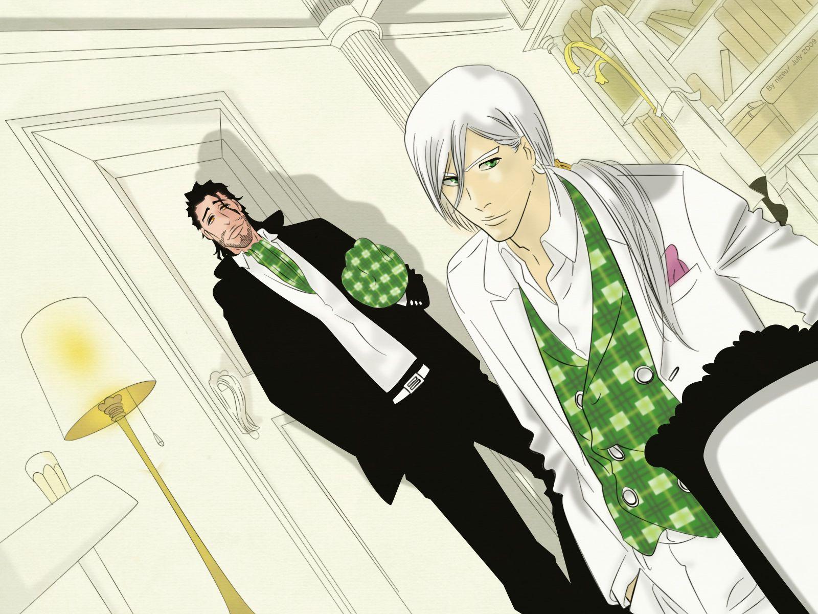 1600x1200 all male bleach kyoraku shunsui male ukitake jyuushirou. konachan.com.com Anime Wallpaper