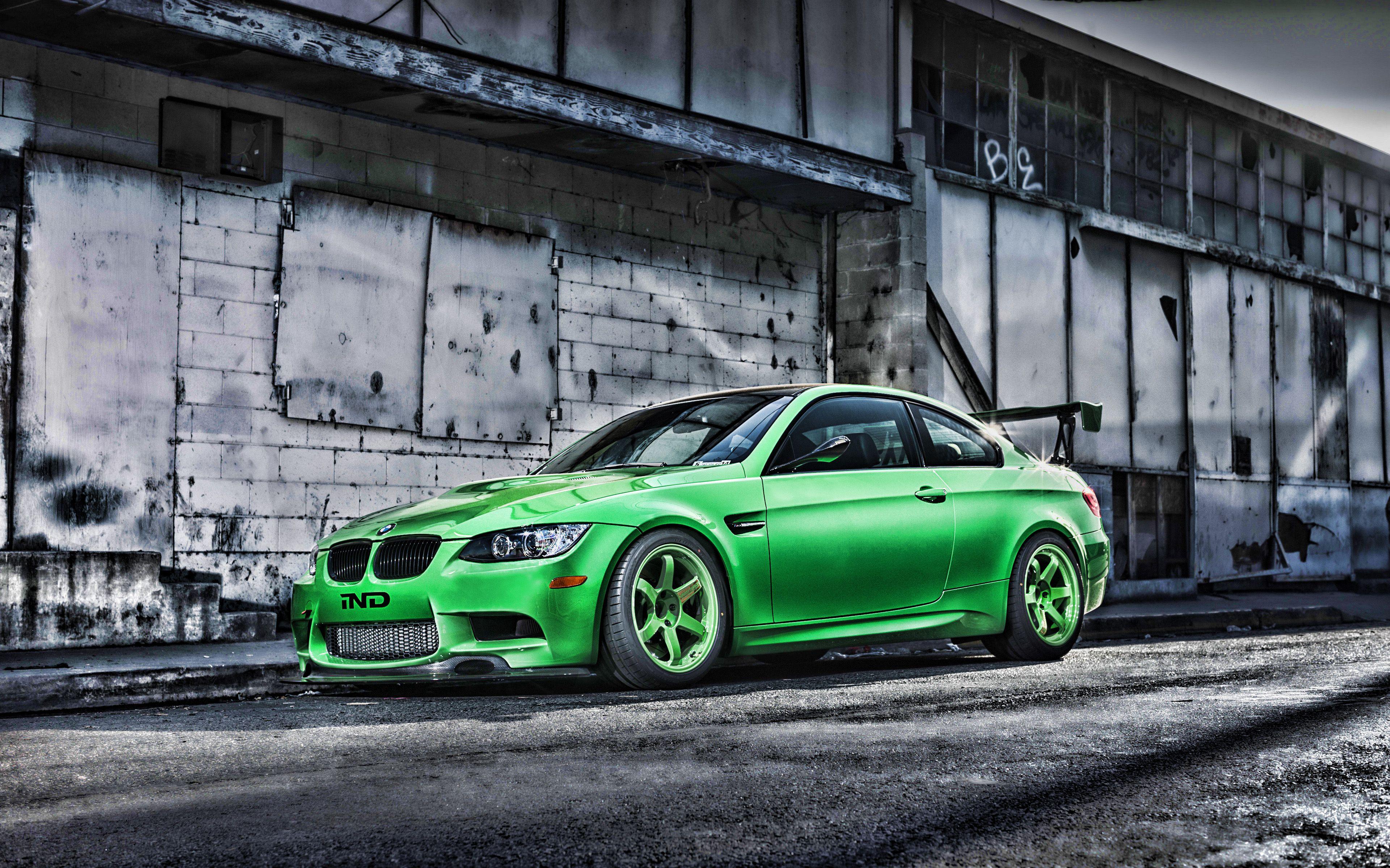3840x2400 Download wallpaper 4k, BMW M HDR, E tuning, green m supercars, tunned BMW M german cars, green E BMW for desktop with resolution 3840x2400. High Quality HD picture wallpaper