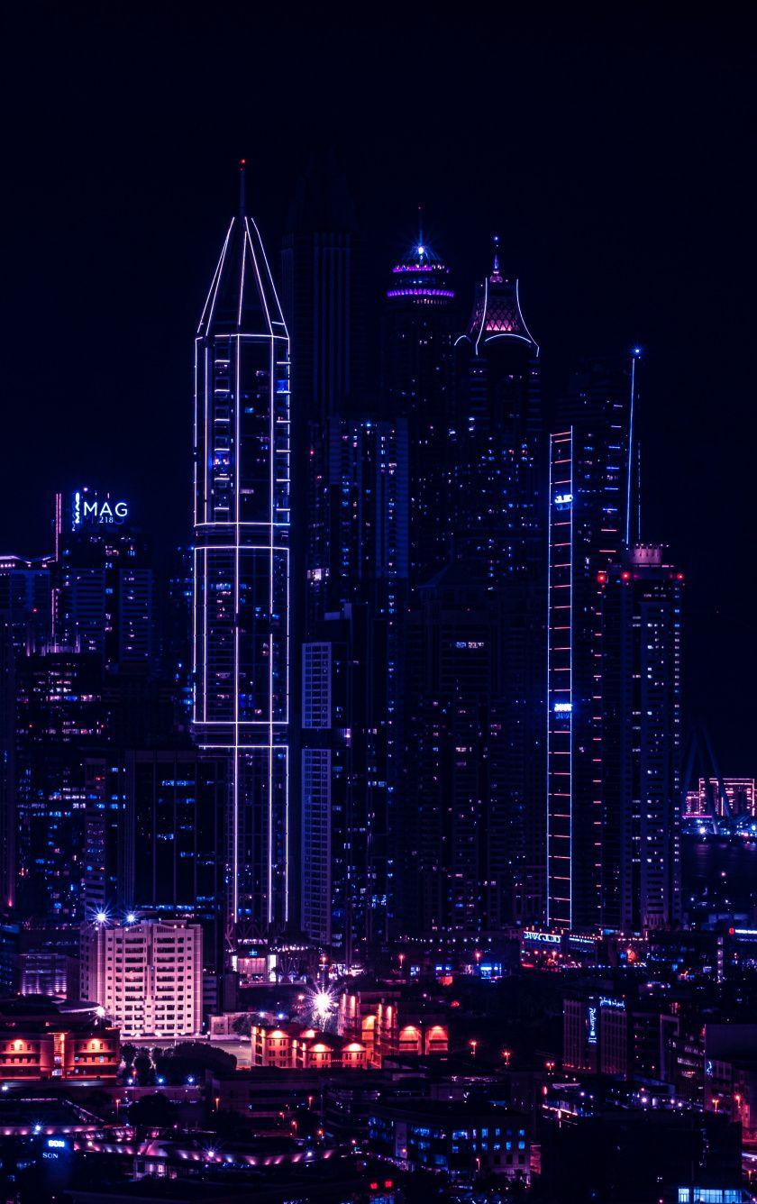 840x1336 Download City, night, buildings lights, cityscape wallpaper, 840x iPhone iPhone 5S, iPhone 5C, iPod Touch