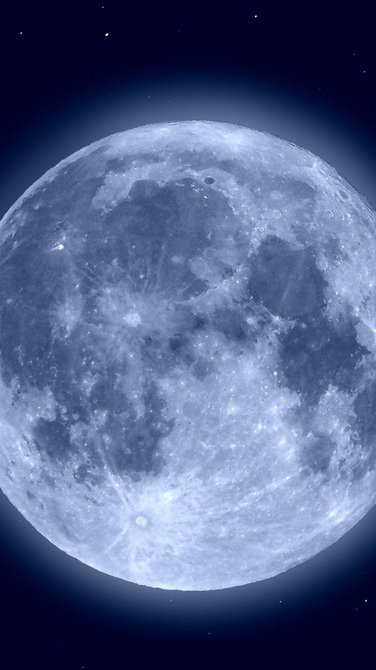 750x1334 Download 750x1334 wallpaper blue moon, shining, glow, night, iphone iphone 750x1334 HD image, background, 8425