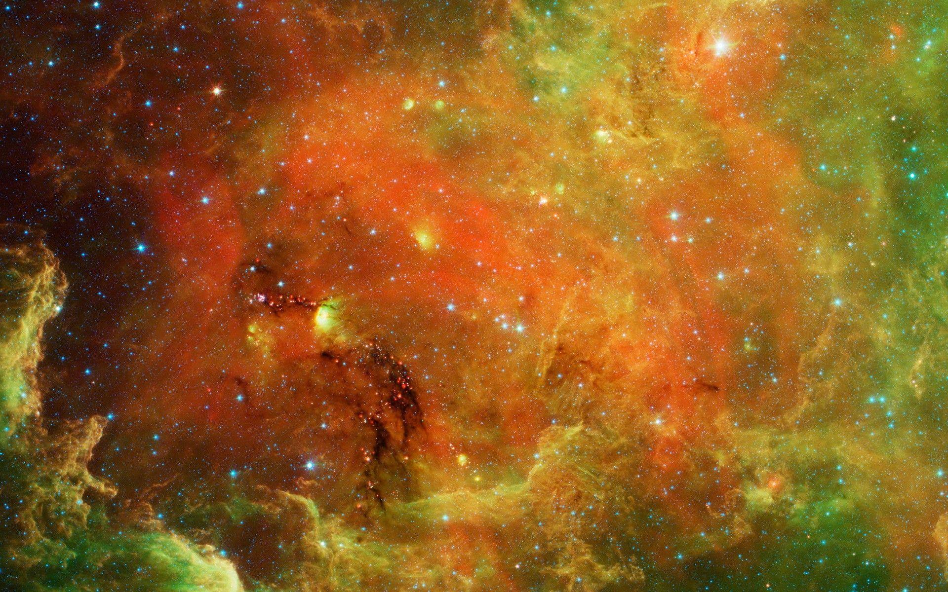 1920x1200 Space & Stars Orange Green wallpaper. Space & Stars Orange Green