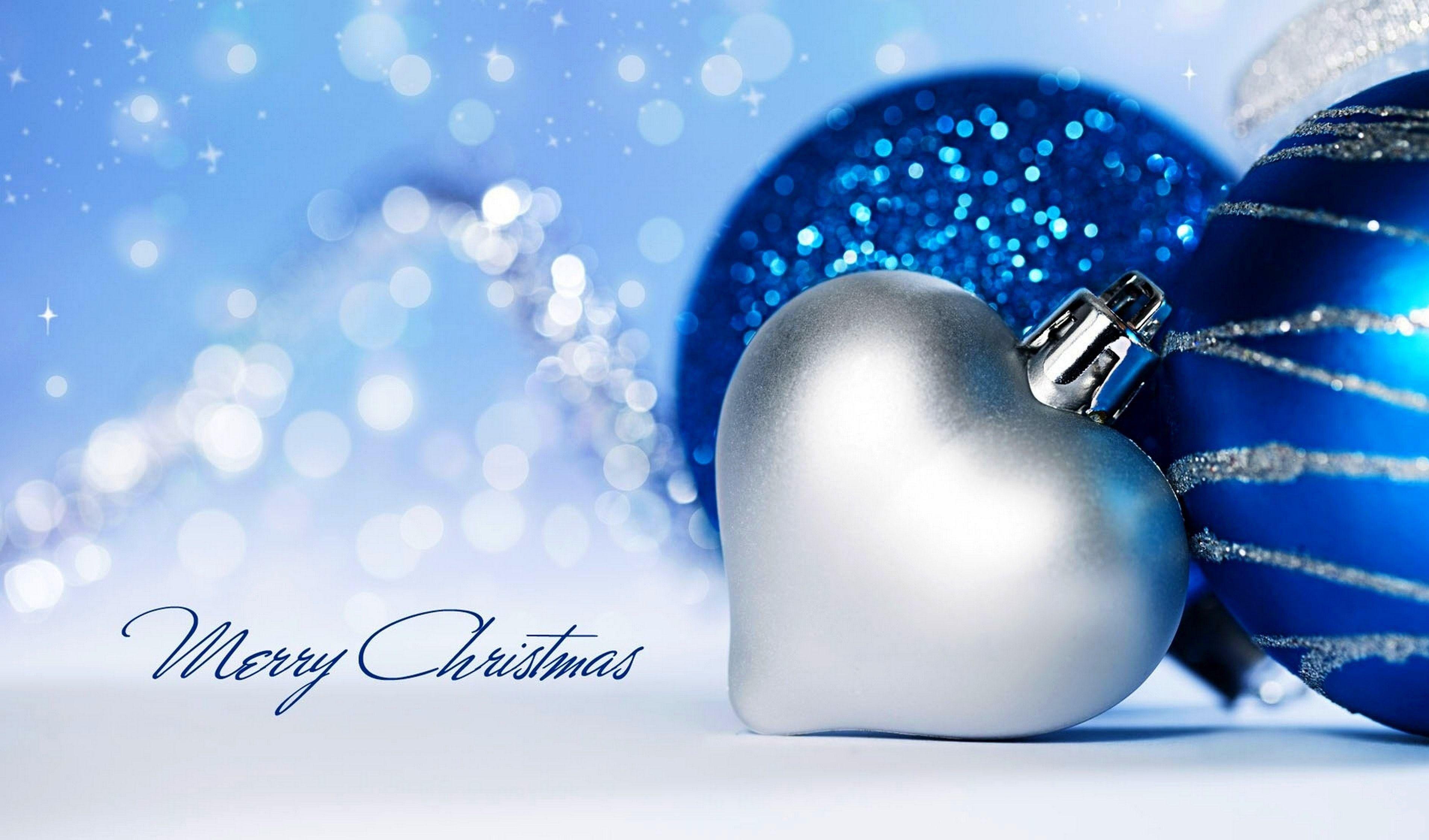 3801x2236 Blue and silver Christmas toys for Christmas 2019 wallpaper and image, picture, photo