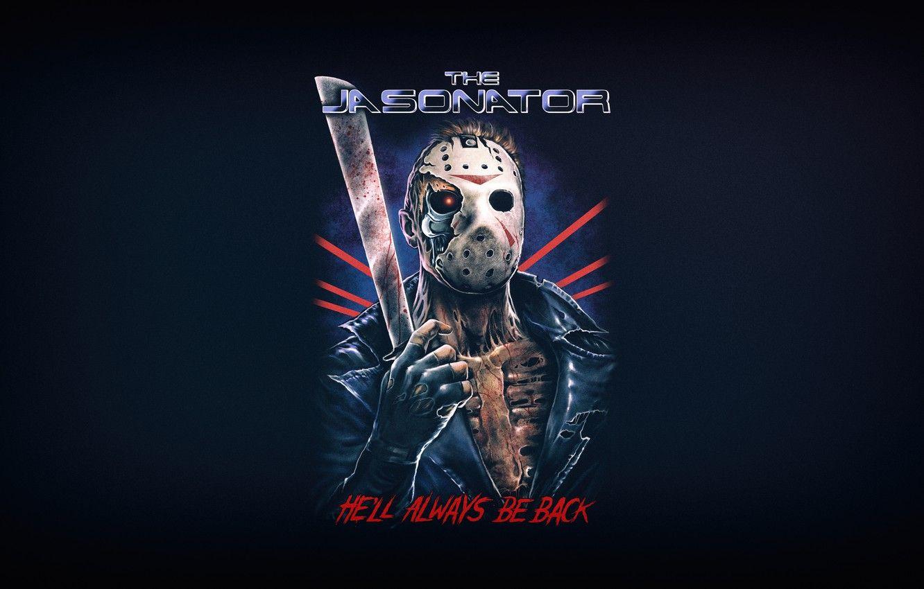 1332x850 Wallpaper Minimalism, Skull, Robot, Style, Background, Mask, Friday the 13th, Jason Voorhees, Art, Art, Horror, Robot, Style, Sake, Terminator, Terminator image for desktop, section минимализм