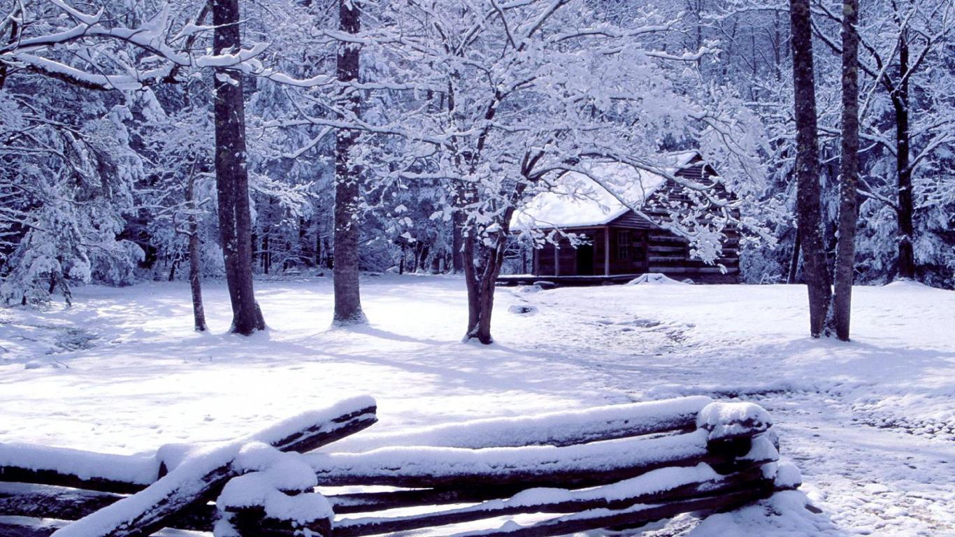 1366x768 winter forest CABIN landscape wallpaper Google Search 1366x768