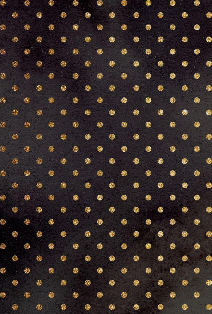 black and gold polka dots wallpaper