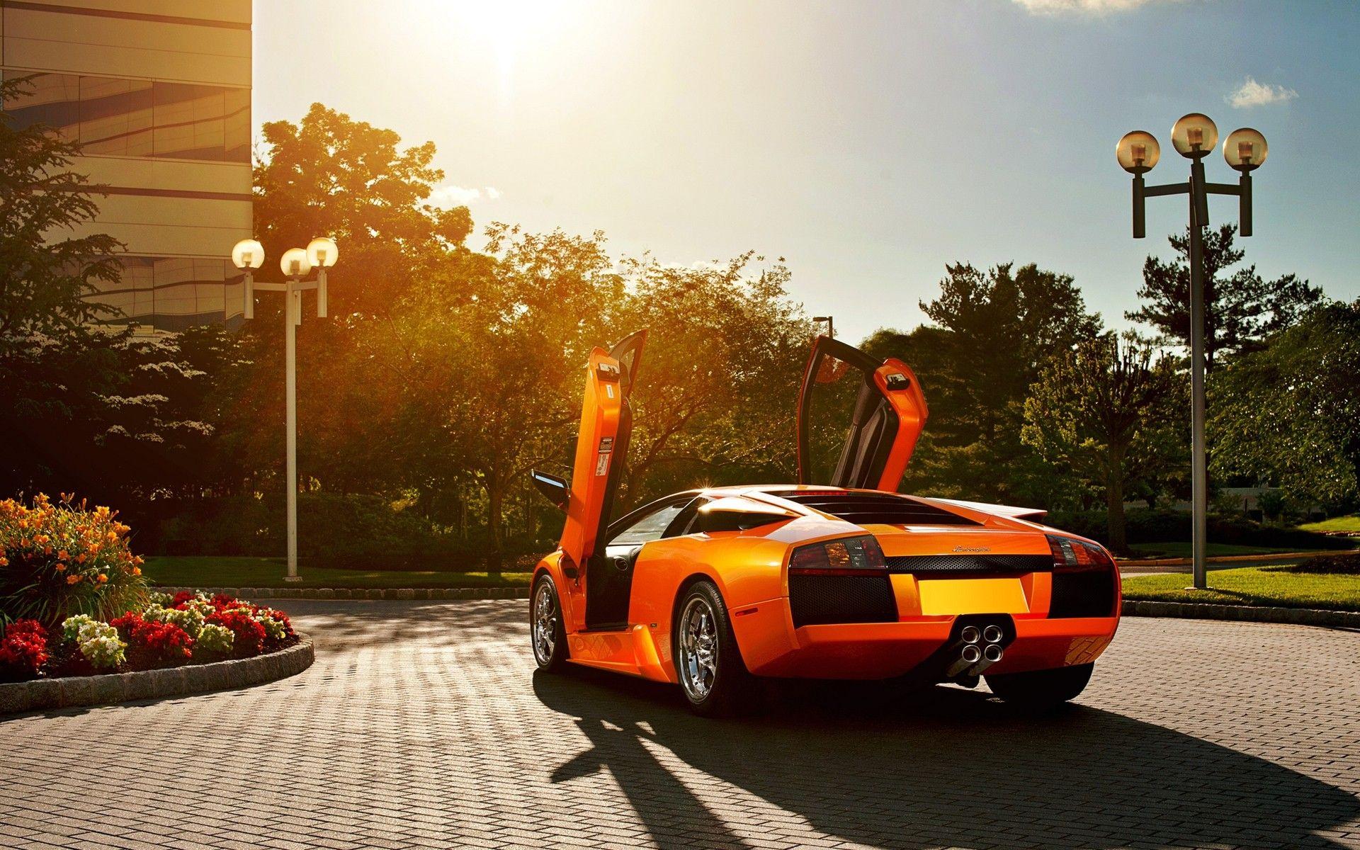 1920x1200 Cars Exotic Italian Lamborghini Murcielago LP640 Orange Sunlight
