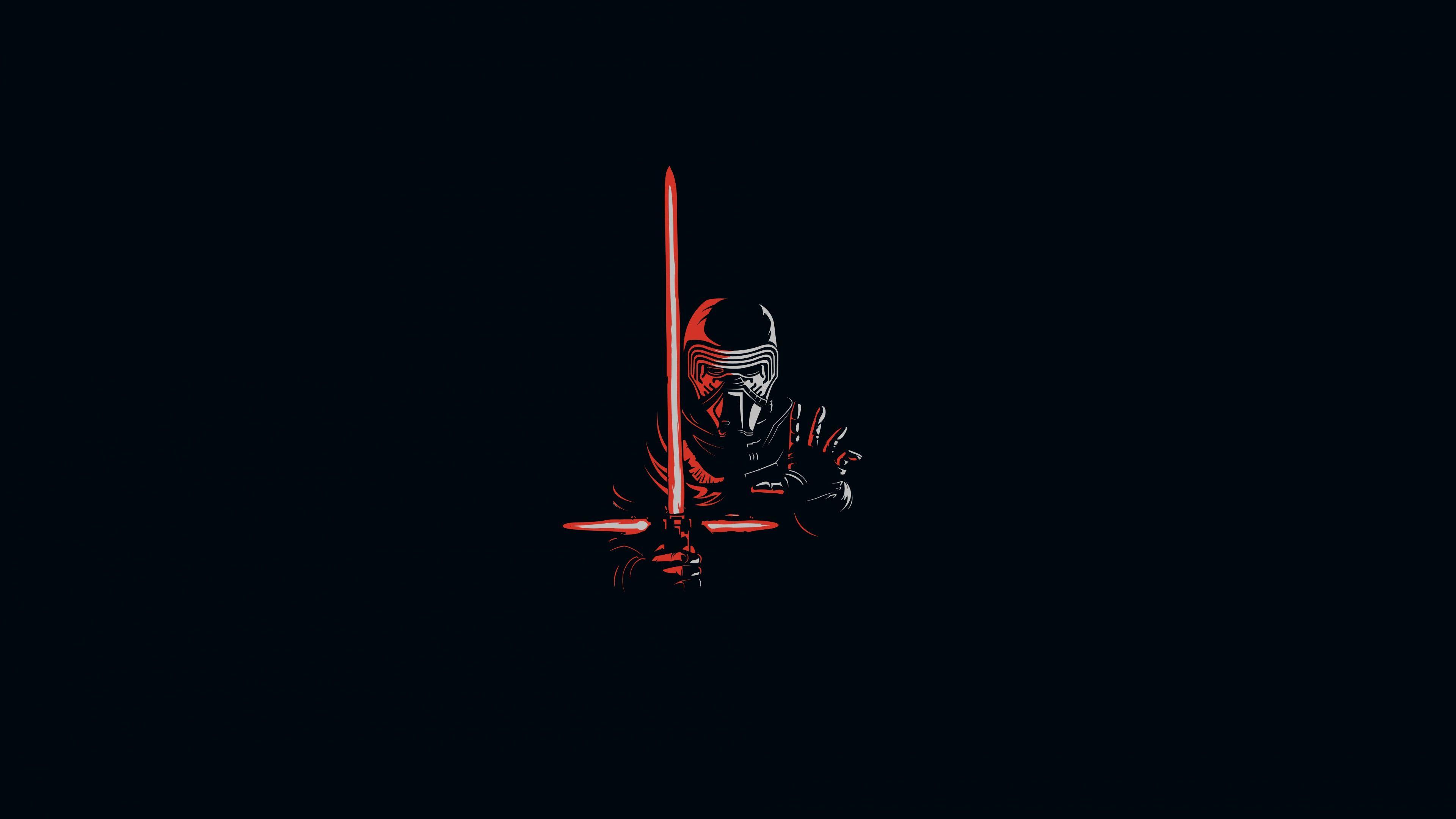 3840x2160 Download Kylo Ren, minimal, artwork, villain, star wars wallpaper, 3840x 4K UHD 16: Widescreen