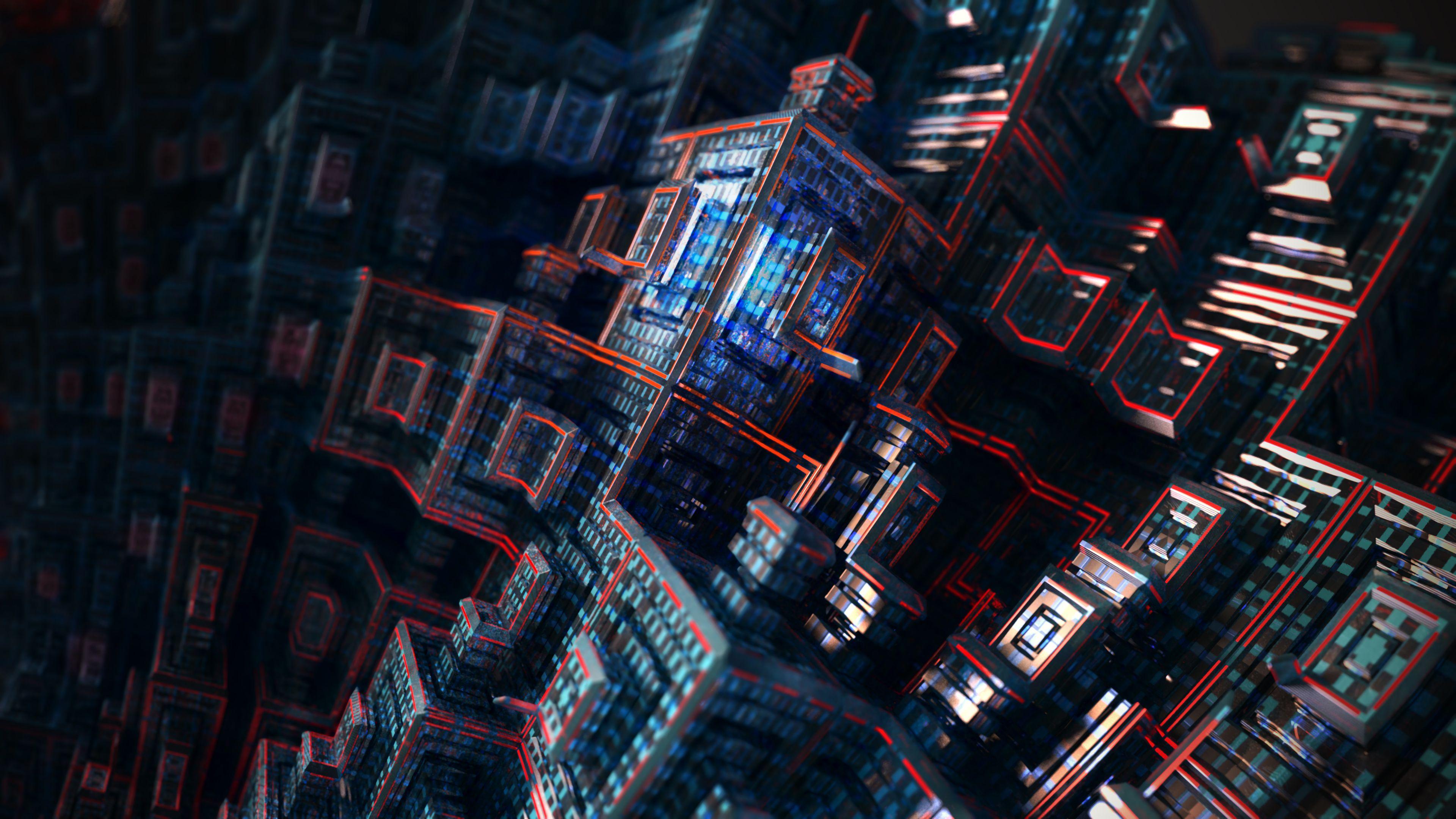 3840x2160 Wallpaper 4k Fractal Buildings 4k 4k Wallpaper, Abstract Wallpaper, Wallpaper, Fractal Wallpaper, Hd Wallpaper