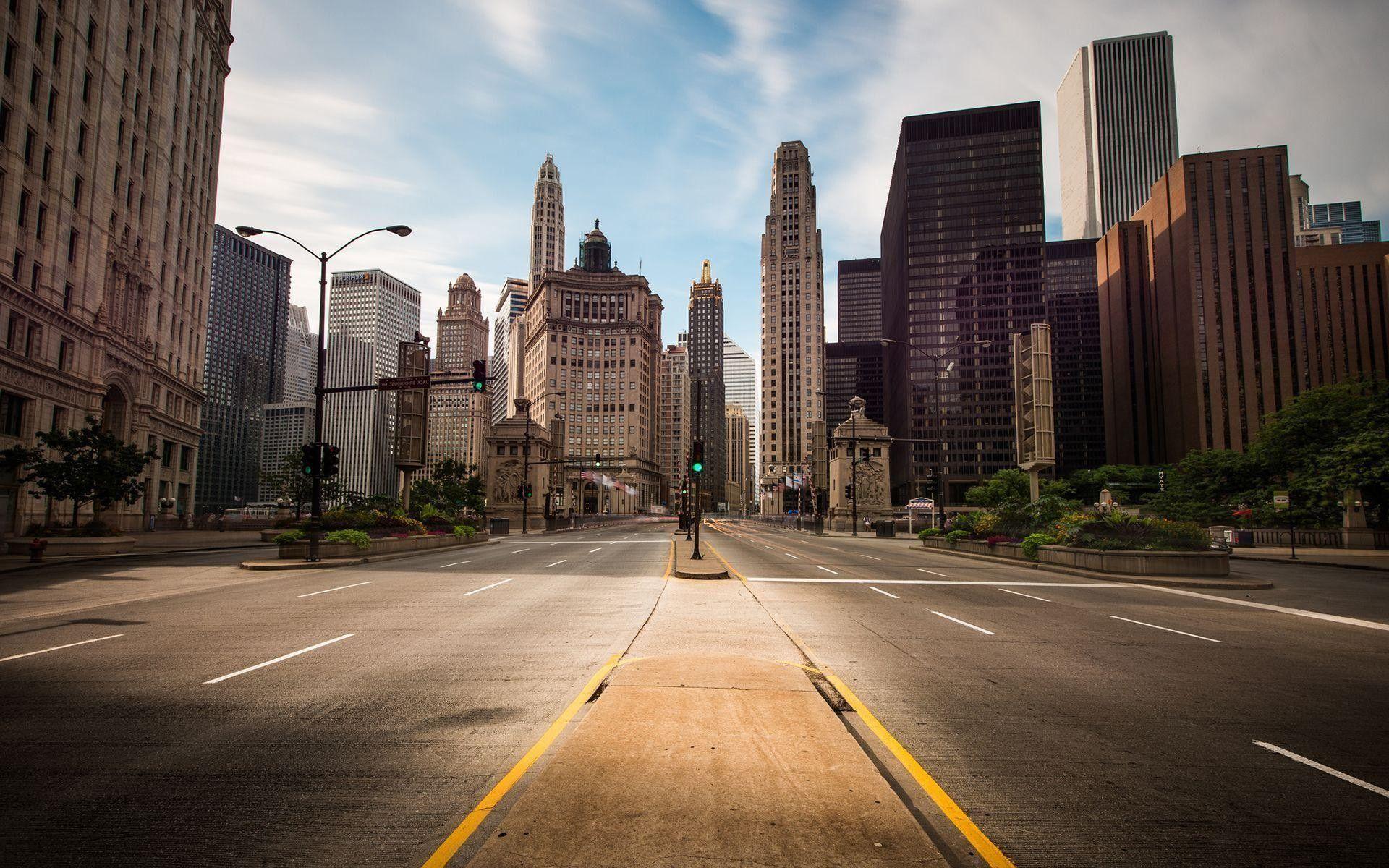 1728x1080 City Street Background HD Wallpaper