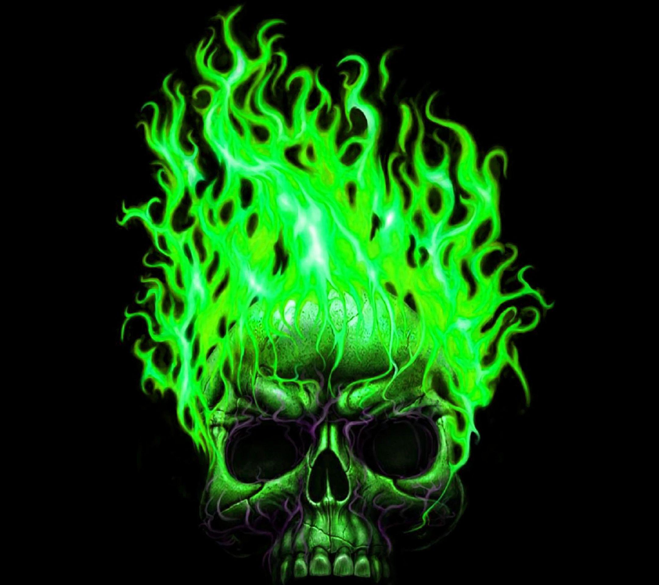 2160x1920 Fire Skull Wallpaper