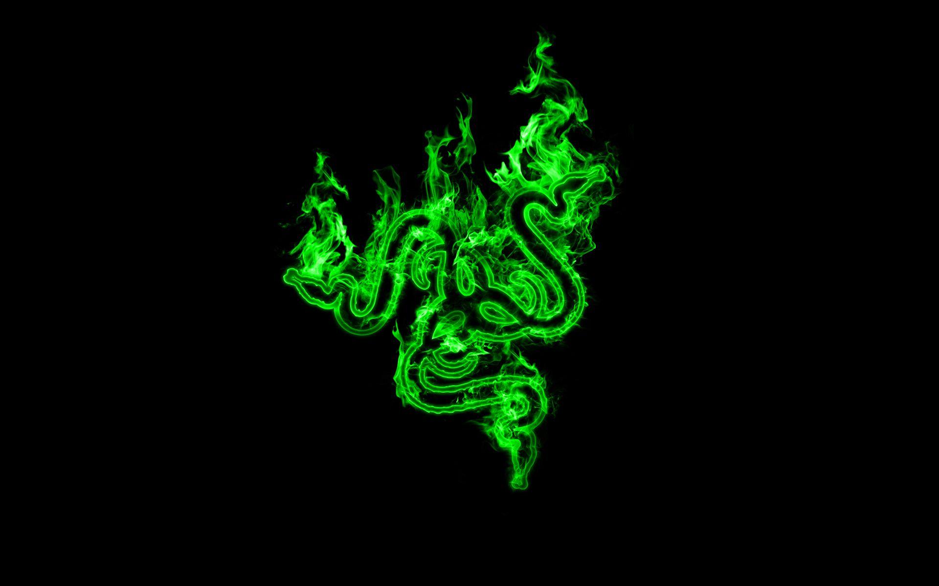 1920x1200 Free photo: Razer Background, Flames, Green