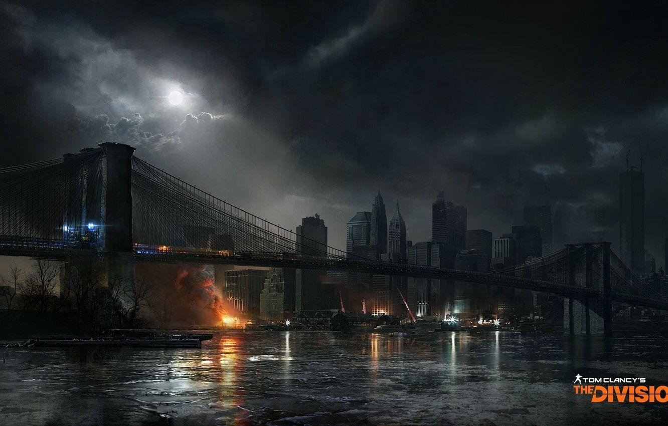1332x850 Wallpaper bridge, the city, art, new York, Tom clancy's the division image for desktop, section игры