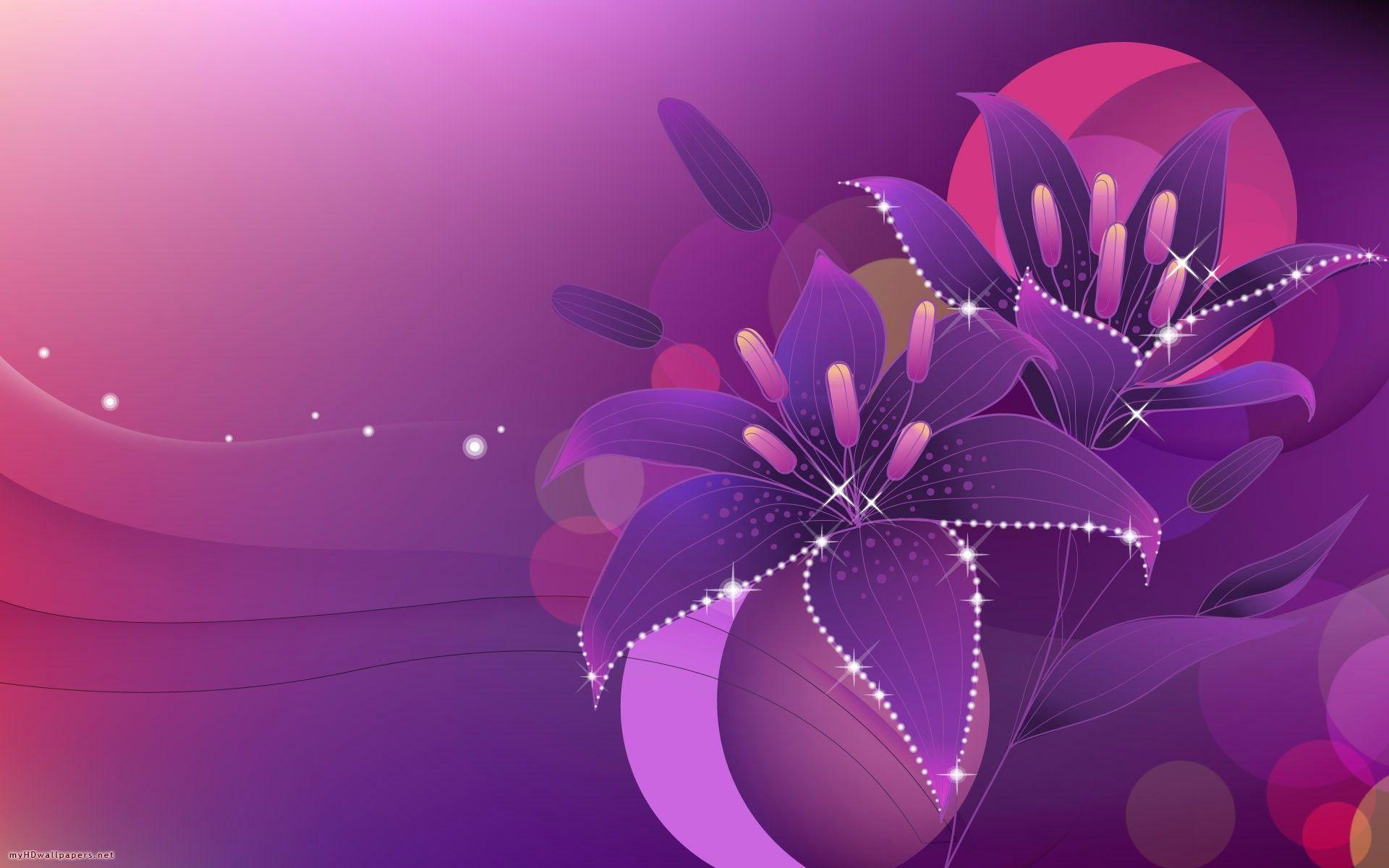 1920x1200 Wallpaper, desktop, original, flowers, purple, vector