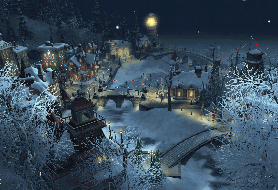1131x775 Snowy Village Wallpaper