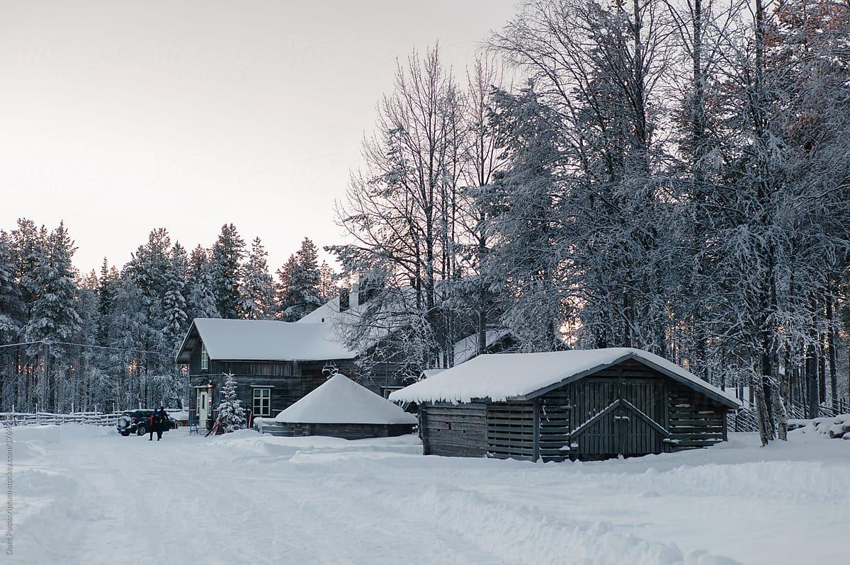 1200x798 Snowy village with small houses by Duet Postscriptum, Village