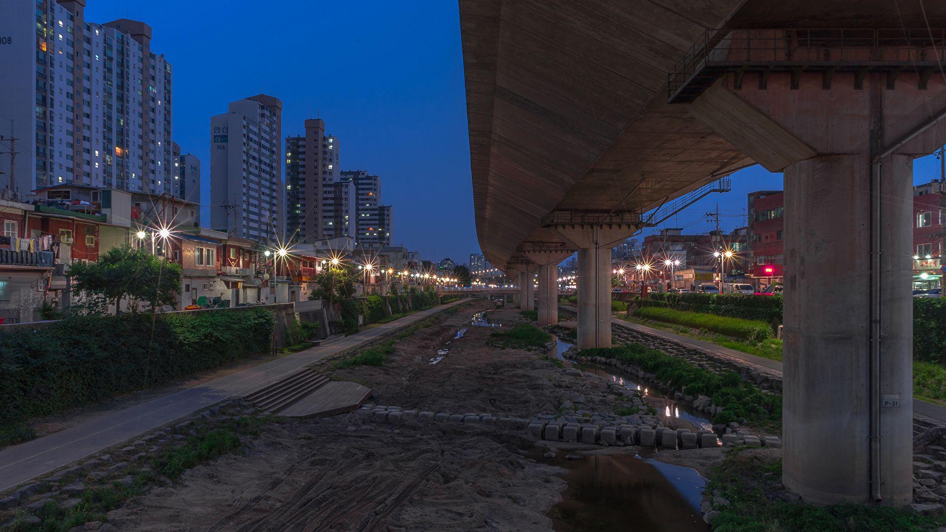 1920x1080 Wallpaper Cities South Korea Seoul Street Evening Houses 1920x1080
