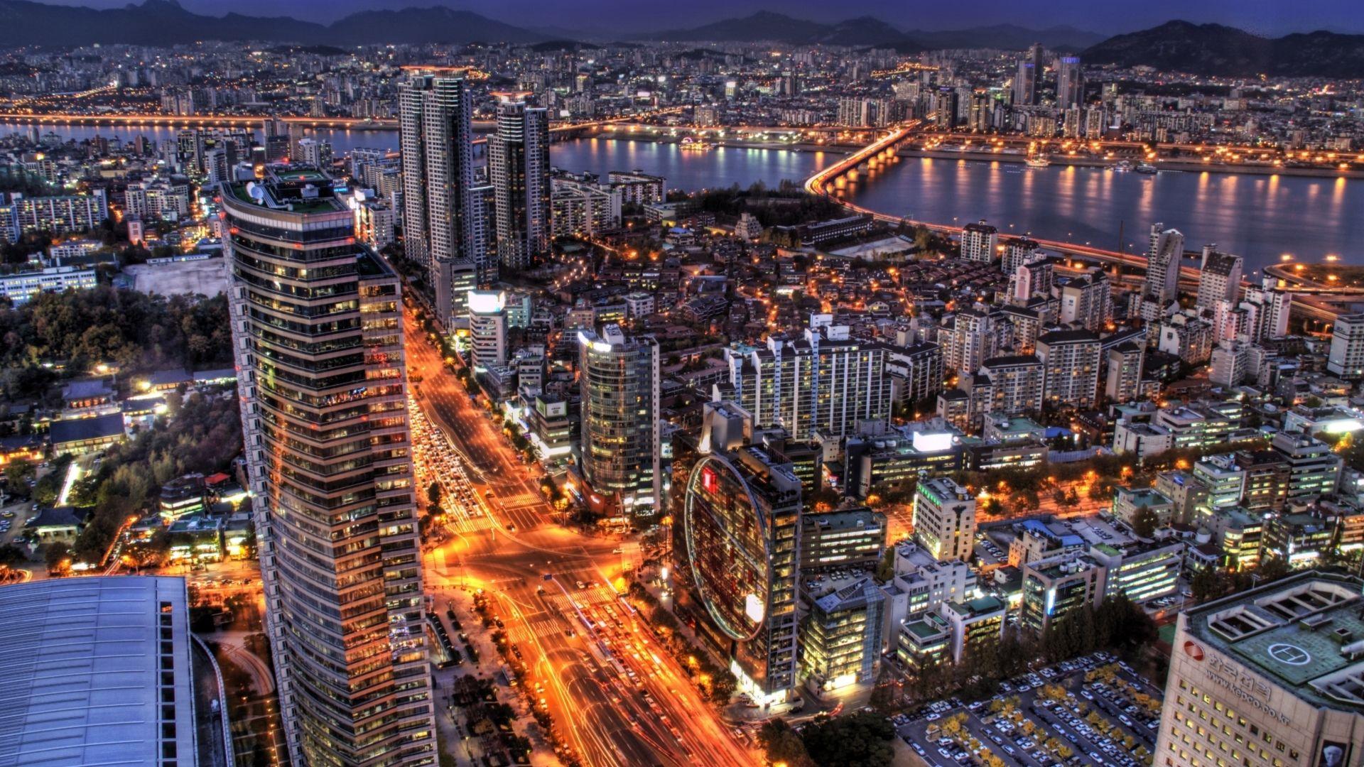 1920x1080 Seoul At Night South Korea Mac Wallpaper Download