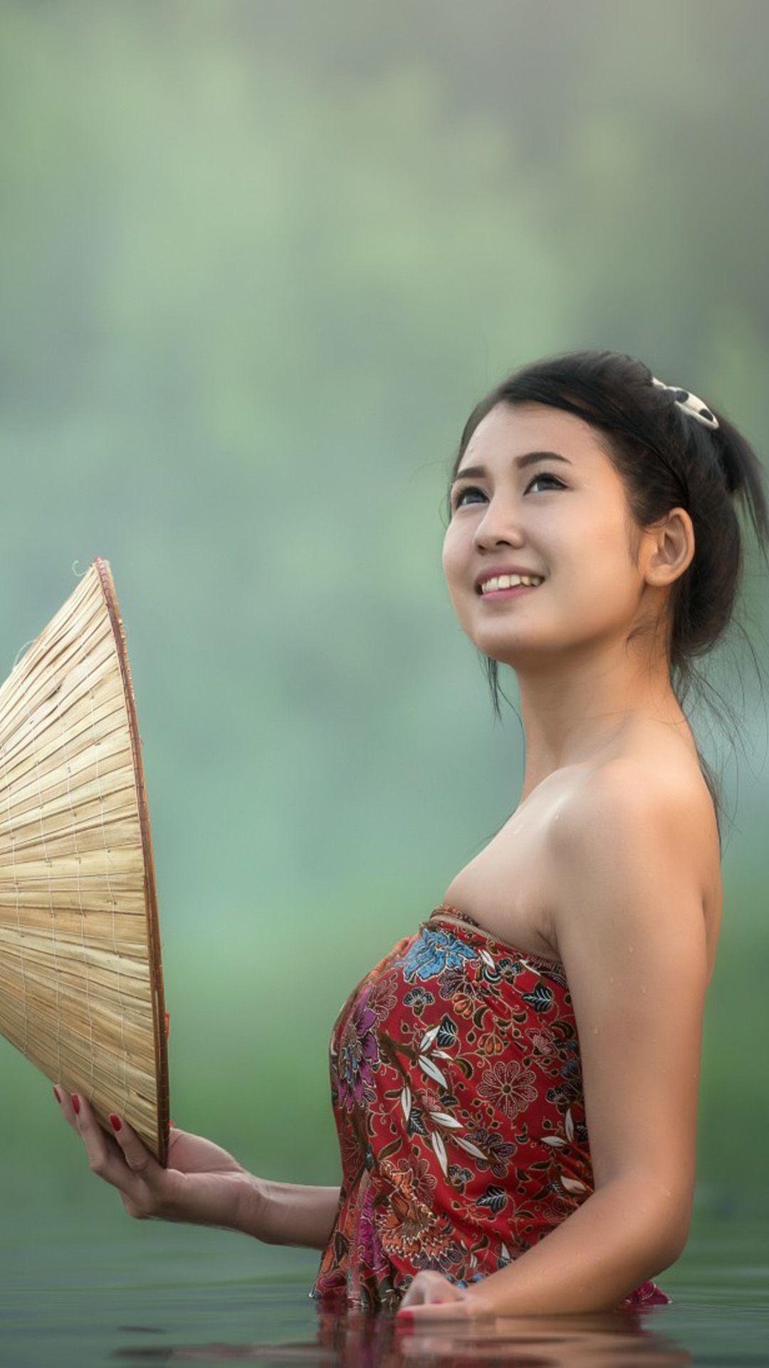 1080x1920 Beautiful Asian Girl Lake Photohoot 4K Ultra HD Mobile Wallpaper