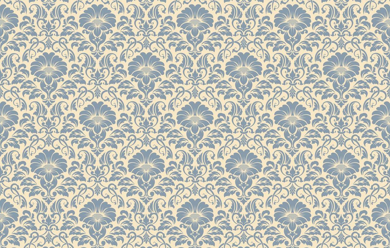 1332x850 Wallpaper flowers, pattern, ornament, style, vintage, ornament, seamless, victorian image for desktop, section текстуры