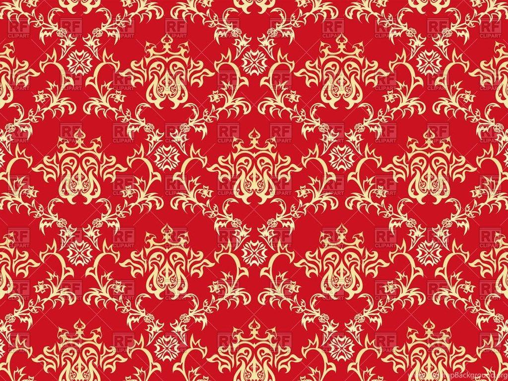 1024x768 Seamless Antique Pattern Victorian Style Red Wallpaper, 92488. Desktop Background