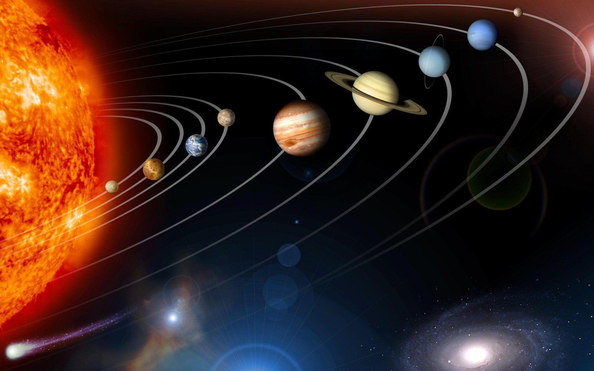 1920x1200 Download wallpaper Solar System, 9 planets, Sun, Mercury, Venus, Earth, Mars, Jupiter, Saturn, Uranus, Neptune, Pluto for desktop with resolution 1920x1200. High Quality HD picture wallpaper