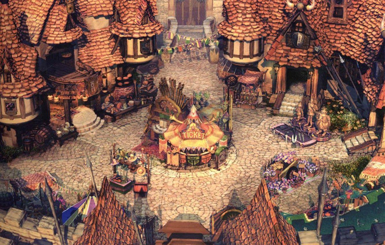 1332x850 Wallpaper street, home, roof, village, Final Fantasy image for desktop, section игры