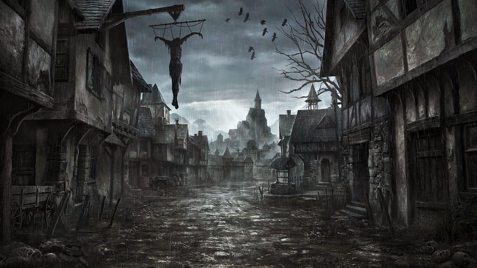 dark fantasy village