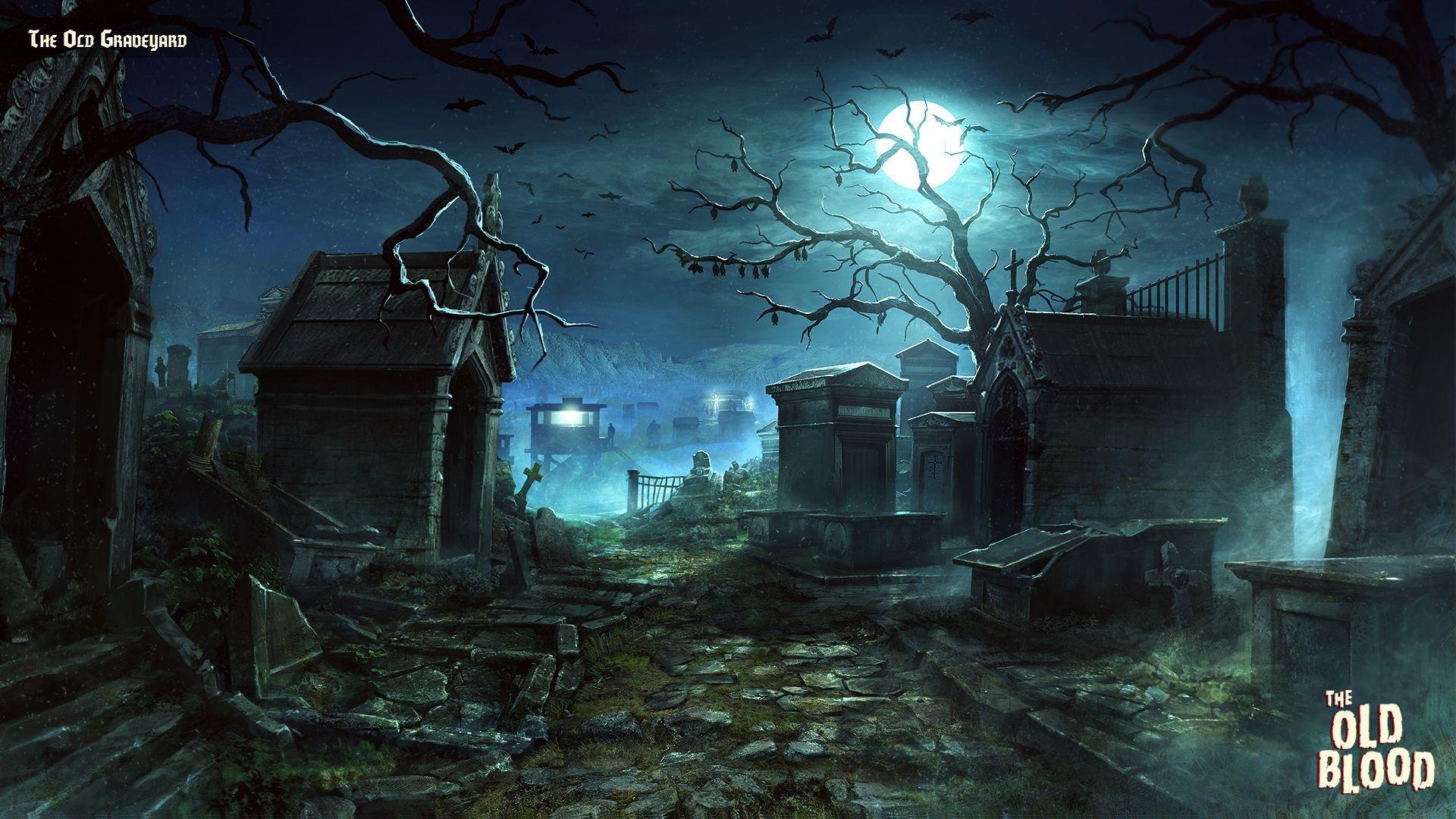 1920x1080 Graveyard Fantasy Wallpaper Background The Old Blood Village HD Wallpaper